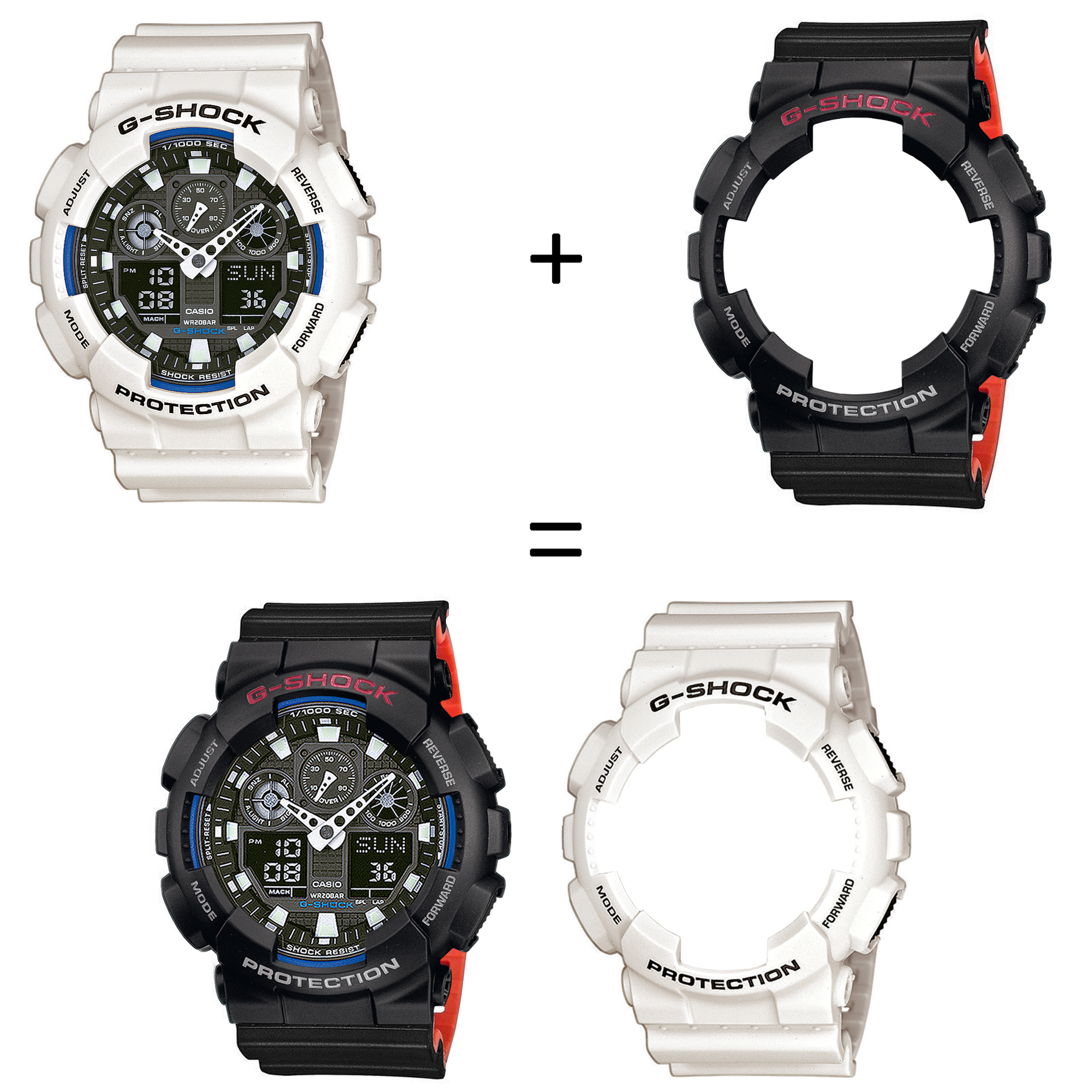 Casio SET GA-100B-7AER + BEZEL 10378531 + PASEK 10577142 zegarek - miniatura 2