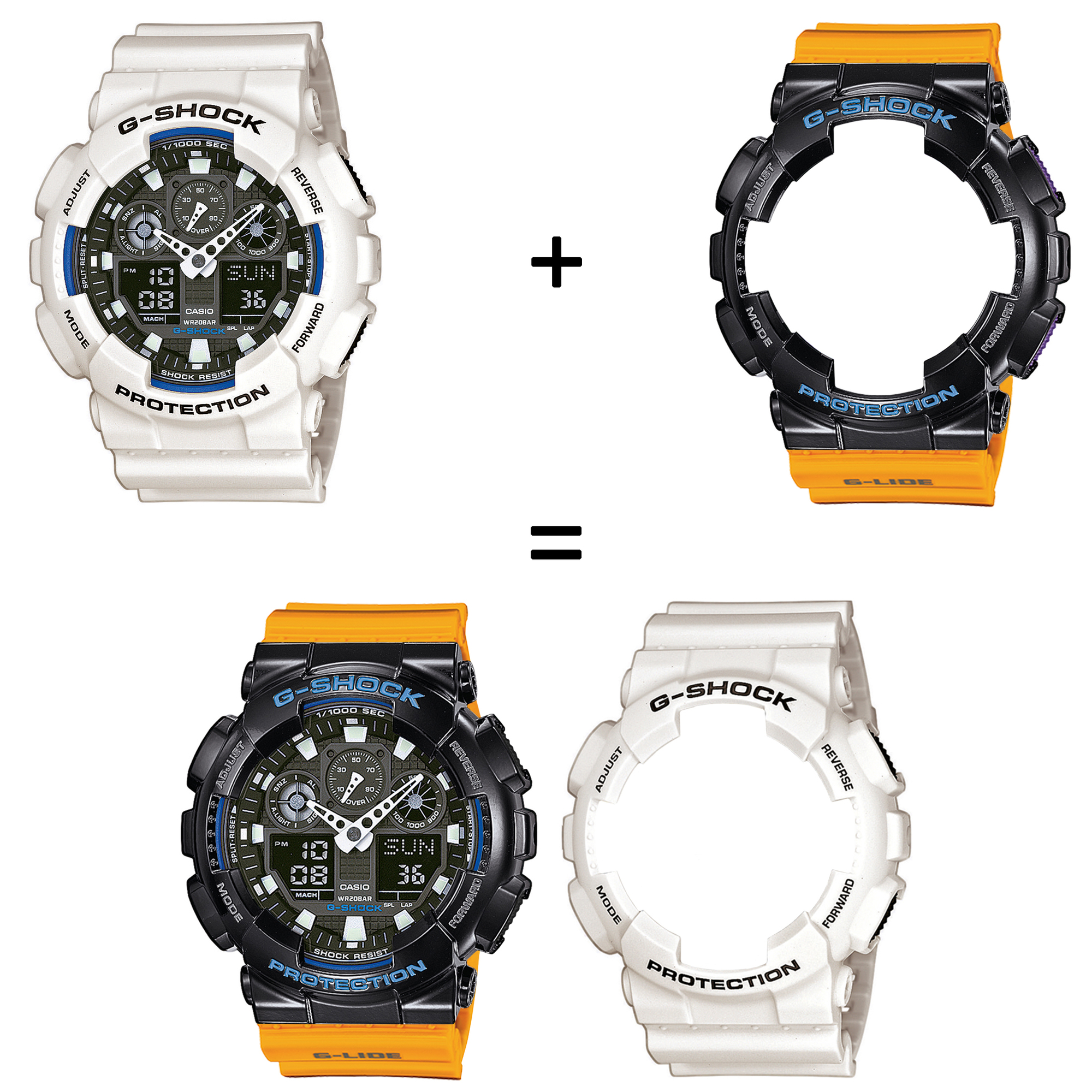Casio SET GA-100B-7AER + BEZEL 10407691 + PASEK 10457913 zegarek
