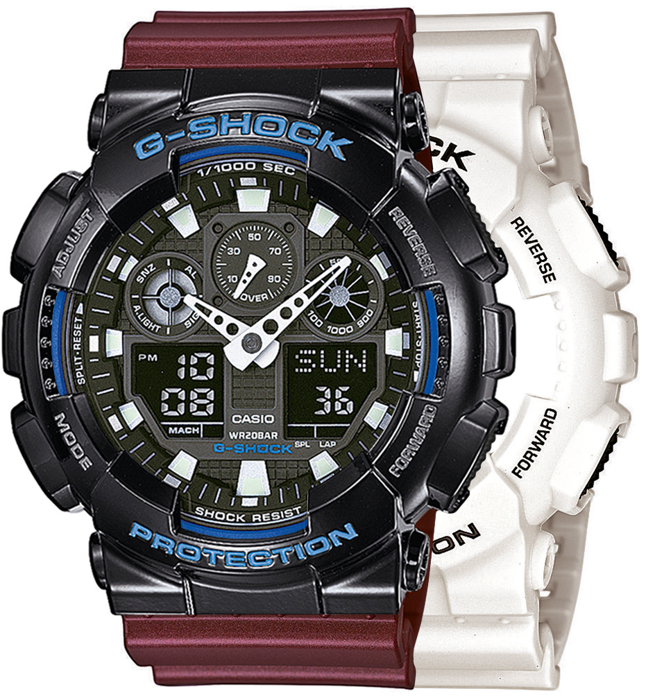 Casio G-SHOCK SET GA-100B-7AER + BEZEL 10407691 + PASEK 10477355 