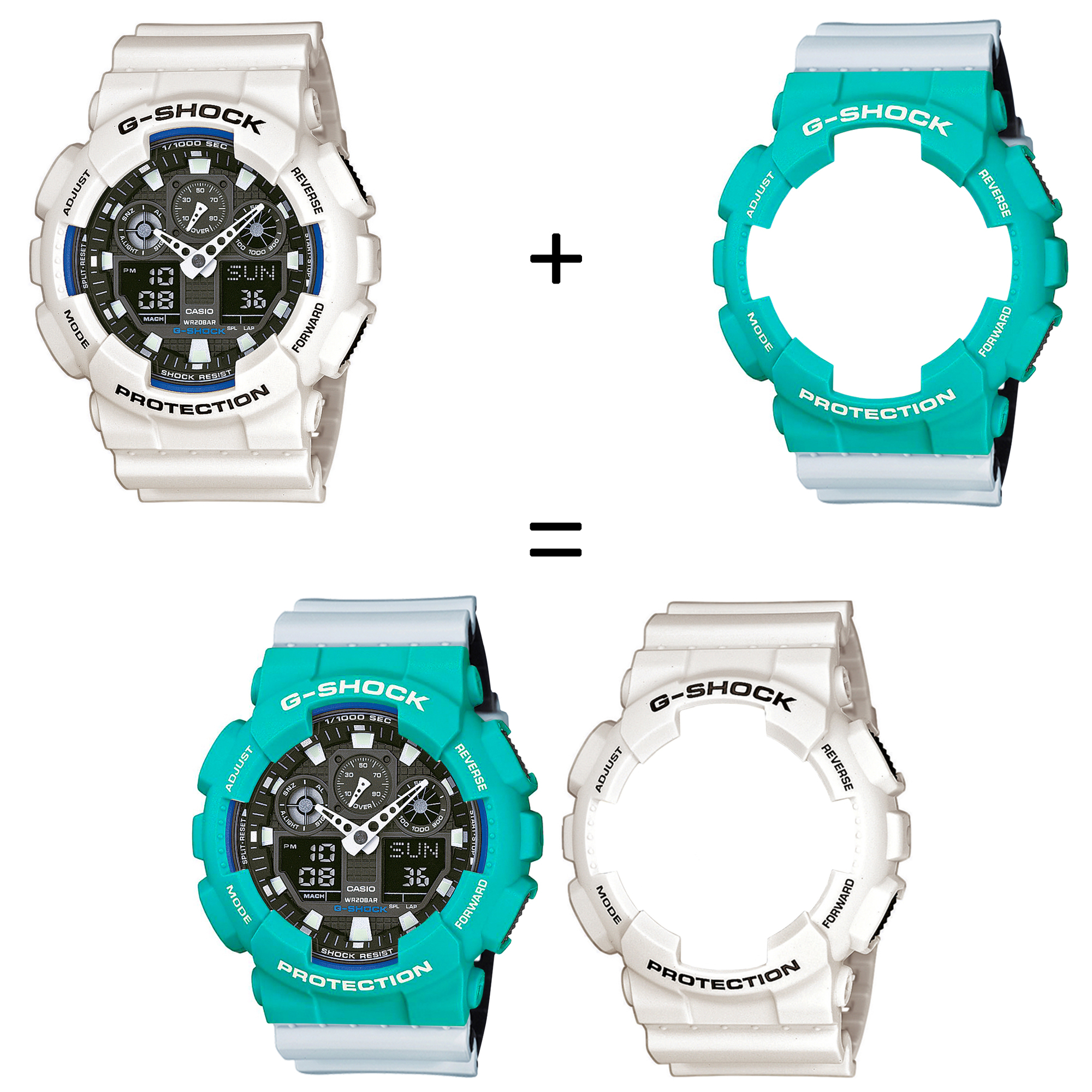Casio SET GA-100B-7AER + BEZEL 10410475 + PASEK 10527469 zegarek