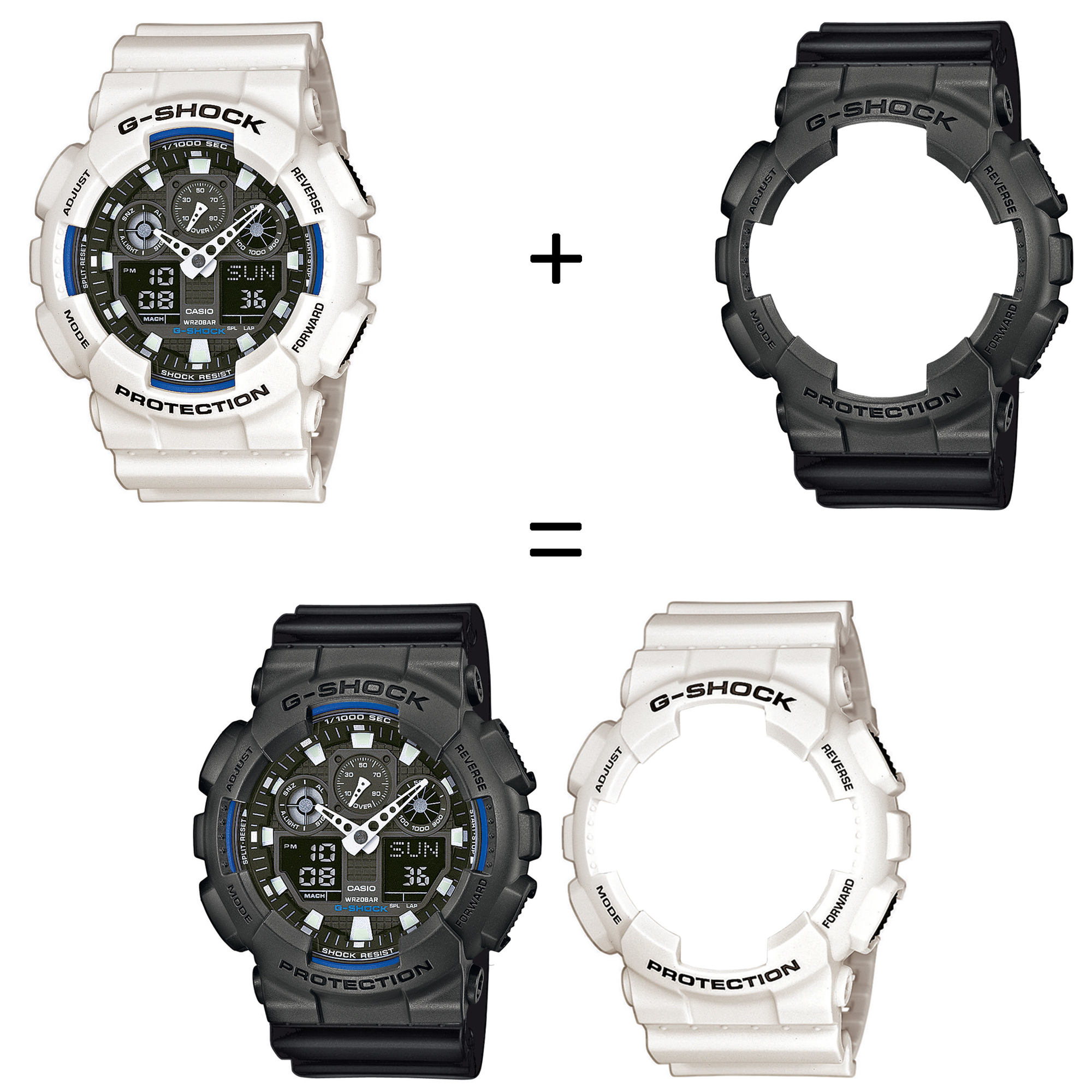 Casio SET GA-100B-7AER + BEZEL 10467795 + PASEK 10347688 zegarek - miniatura 2
