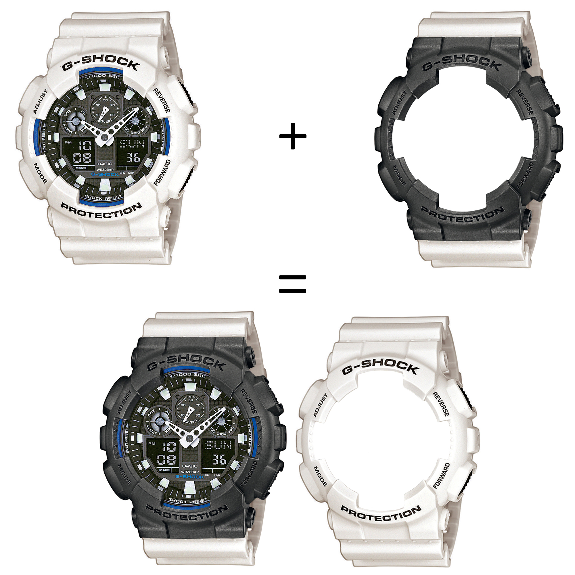 Casio SET GA-100B-7AER + BEZEL 10467795 + PASEK 10395227 zegarek - miniatura 2