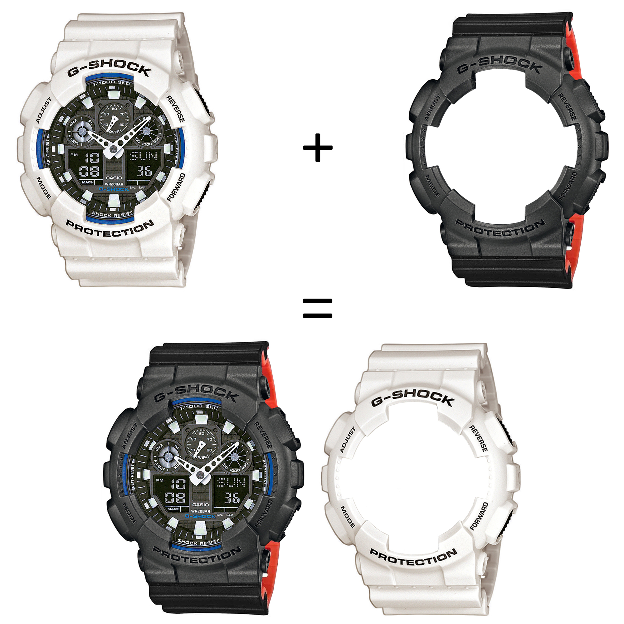 Casio SET GA-100B-7AER + BEZEL 10467795 + PASEK 10577142 zegarek - miniatura 2
