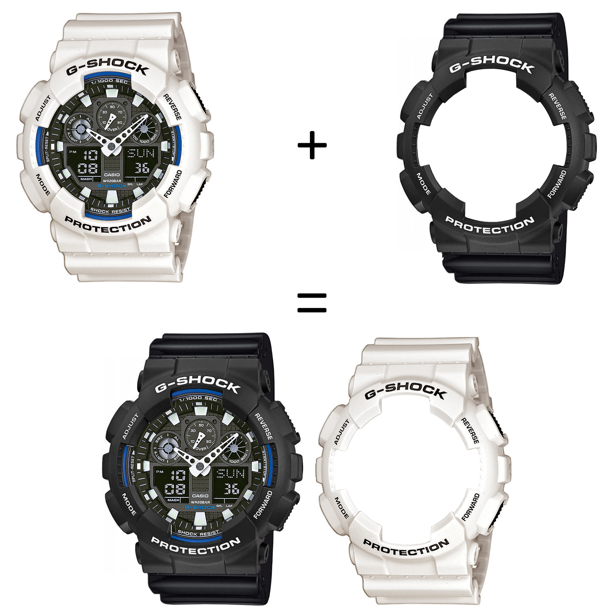 Casio SET GA-100B-7AER + BEZEL 10508136 + PASEK 10347688 zegarek - miniatura 2
