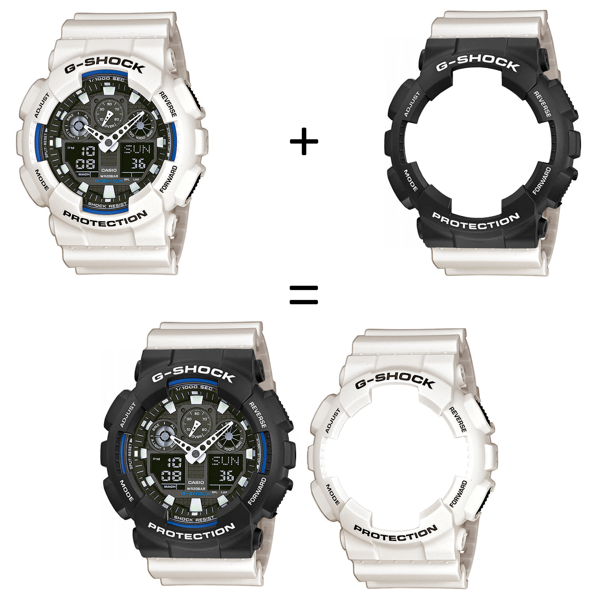 Casio SET GA-100B-7AER + BEZEL 10508136 + PASEK 10395227 zegarek