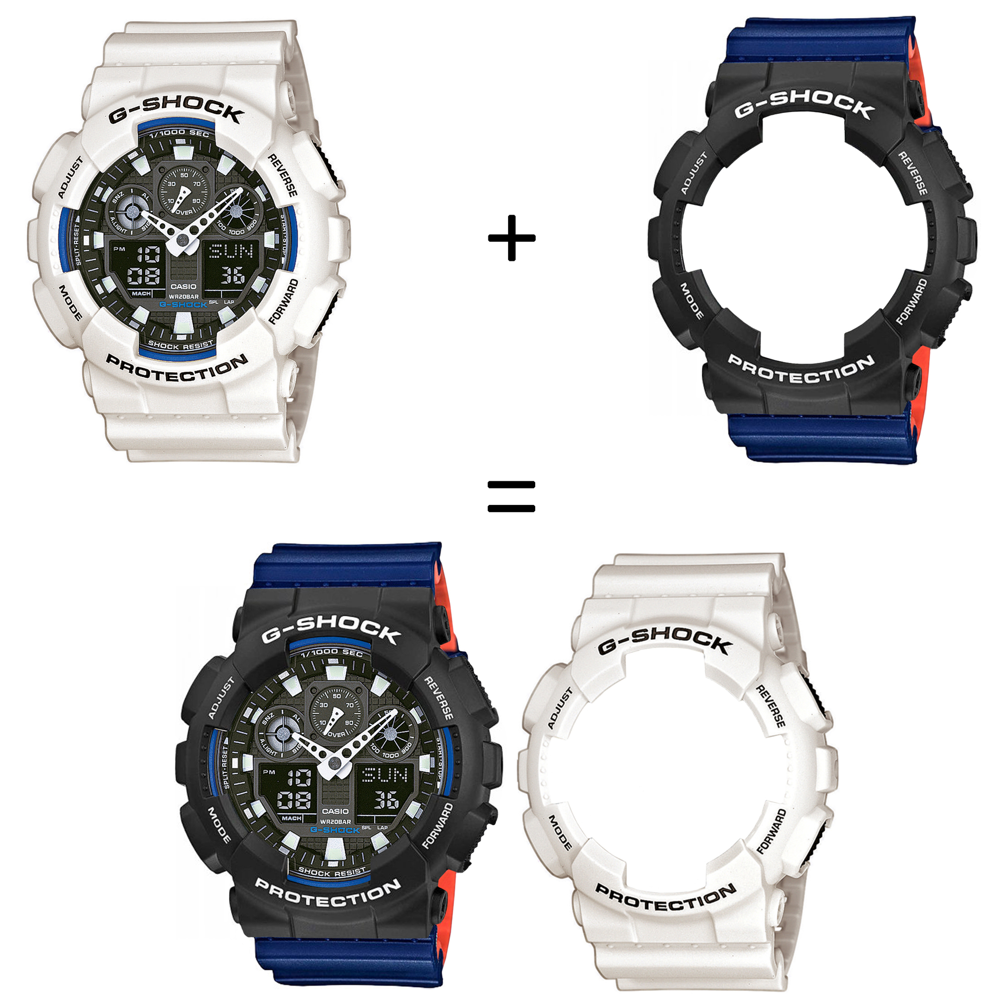 Casio SET GA-100B-7AER + BEZEL 10508136 + PASEK 10527467 zegarek