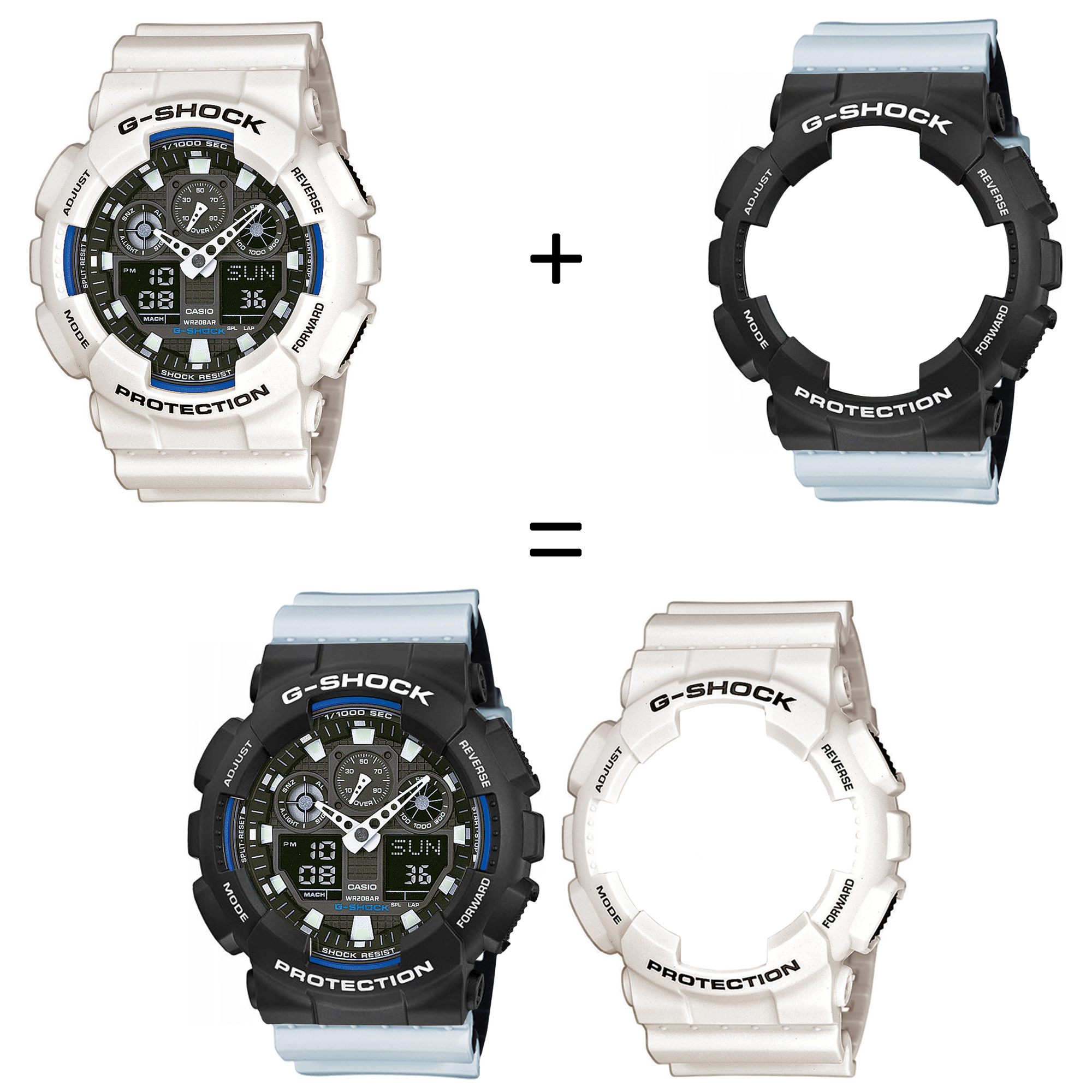 Casio SET GA-100B-7AER + BEZEL 10508136 + PASEK 10527469 zegarek - miniatura 2