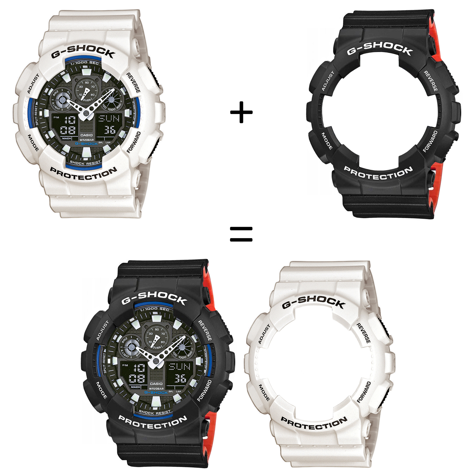 Casio SET GA-100B-7AER + BEZEL 10508136 + PASEK 10577142 zegarek - miniatura 2