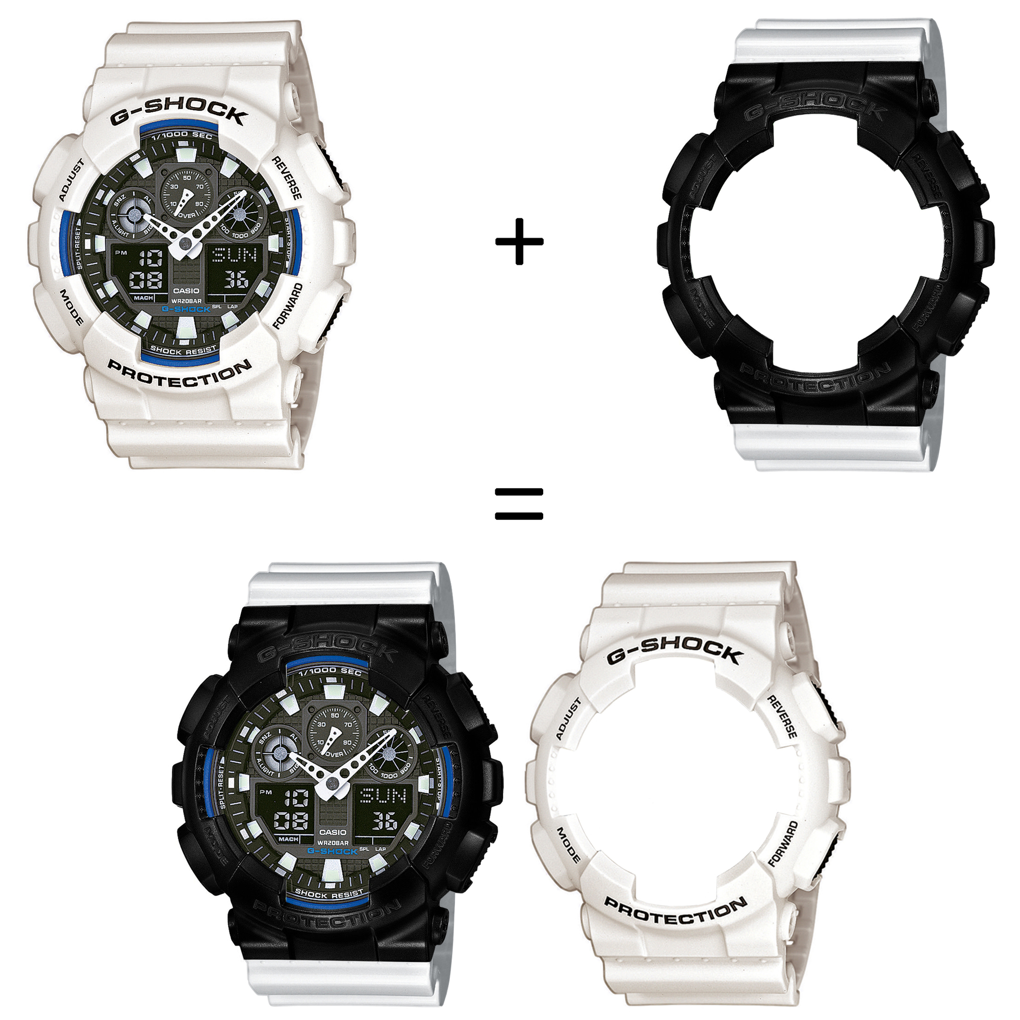 Casio SET GA-100B-7AER + BEZEL 10523429 + PASEK 10347710 zegarek - miniatura 2