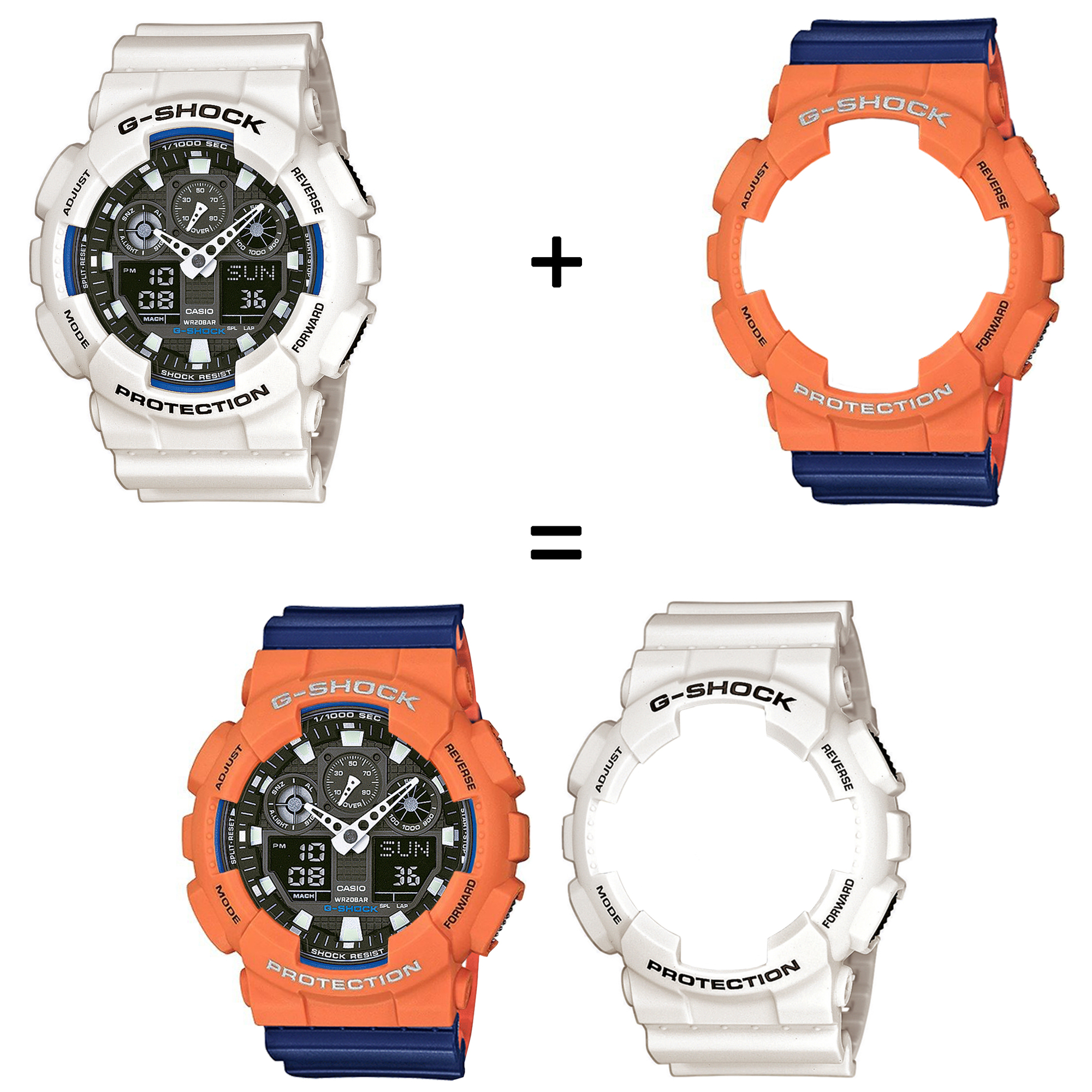 Casio SET GA-100B-7AER + BEZEL 10589006 + PASEK 10527467 zegarek - miniatura 2
