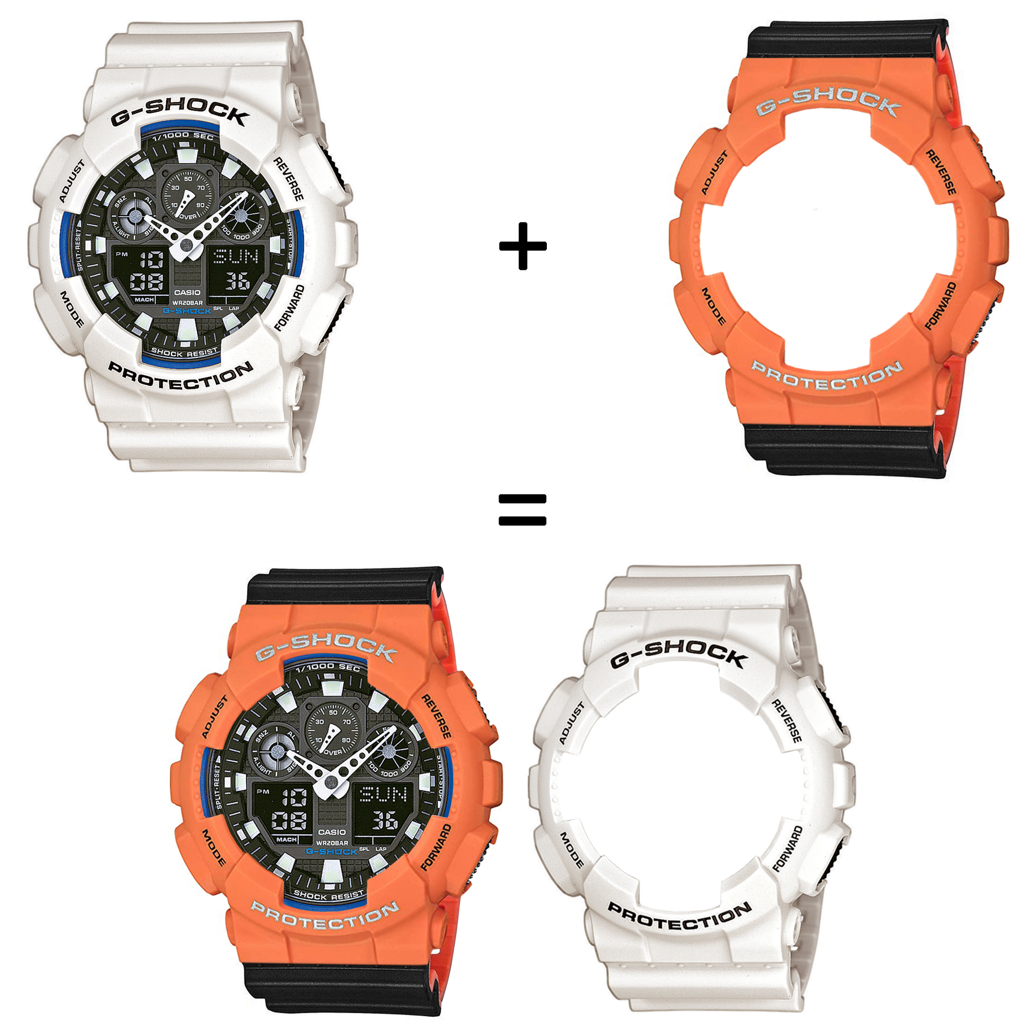 Casio SET GA-100B-7AER + BEZEL 10589006 + PASEK 10577142 zegarek - miniatura 2