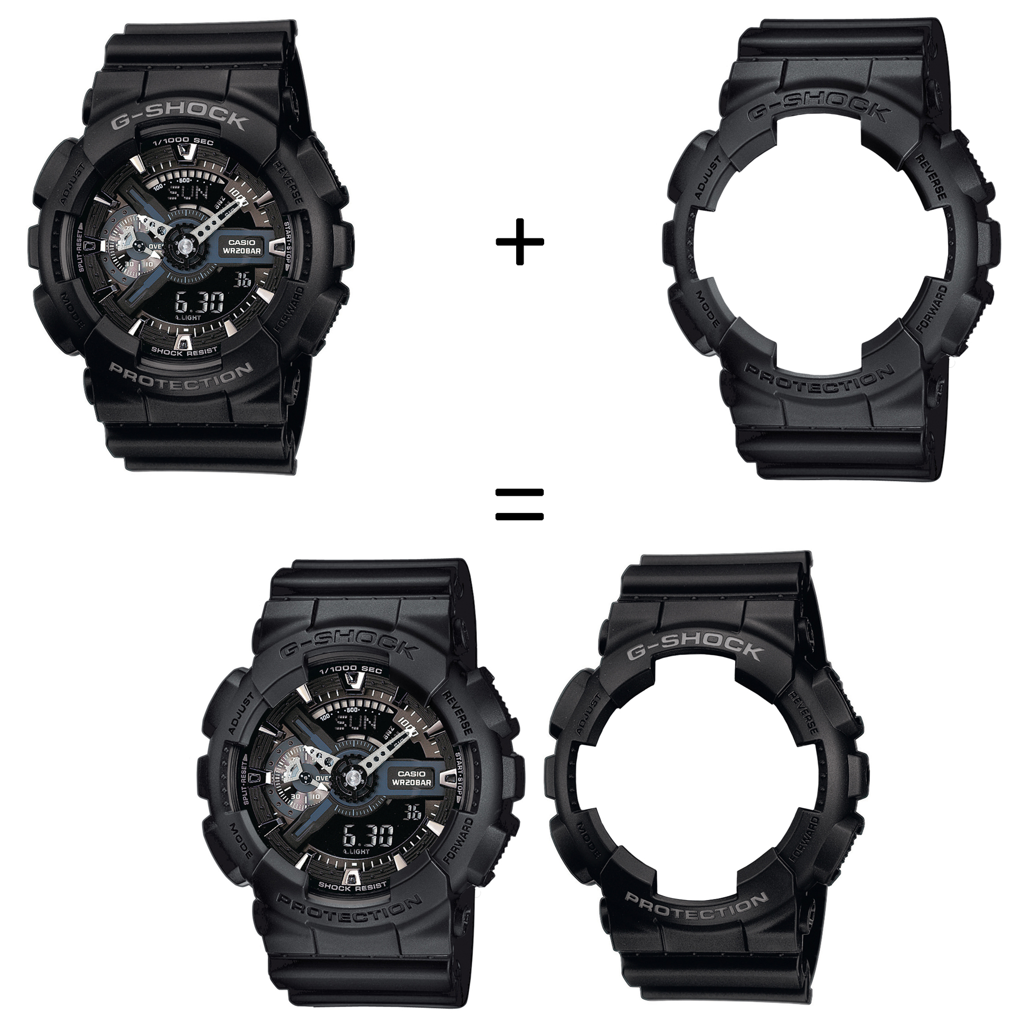 Casio SET GA-110-1BER + BEZEL 10358741 + PASEK 10347688 zegarek