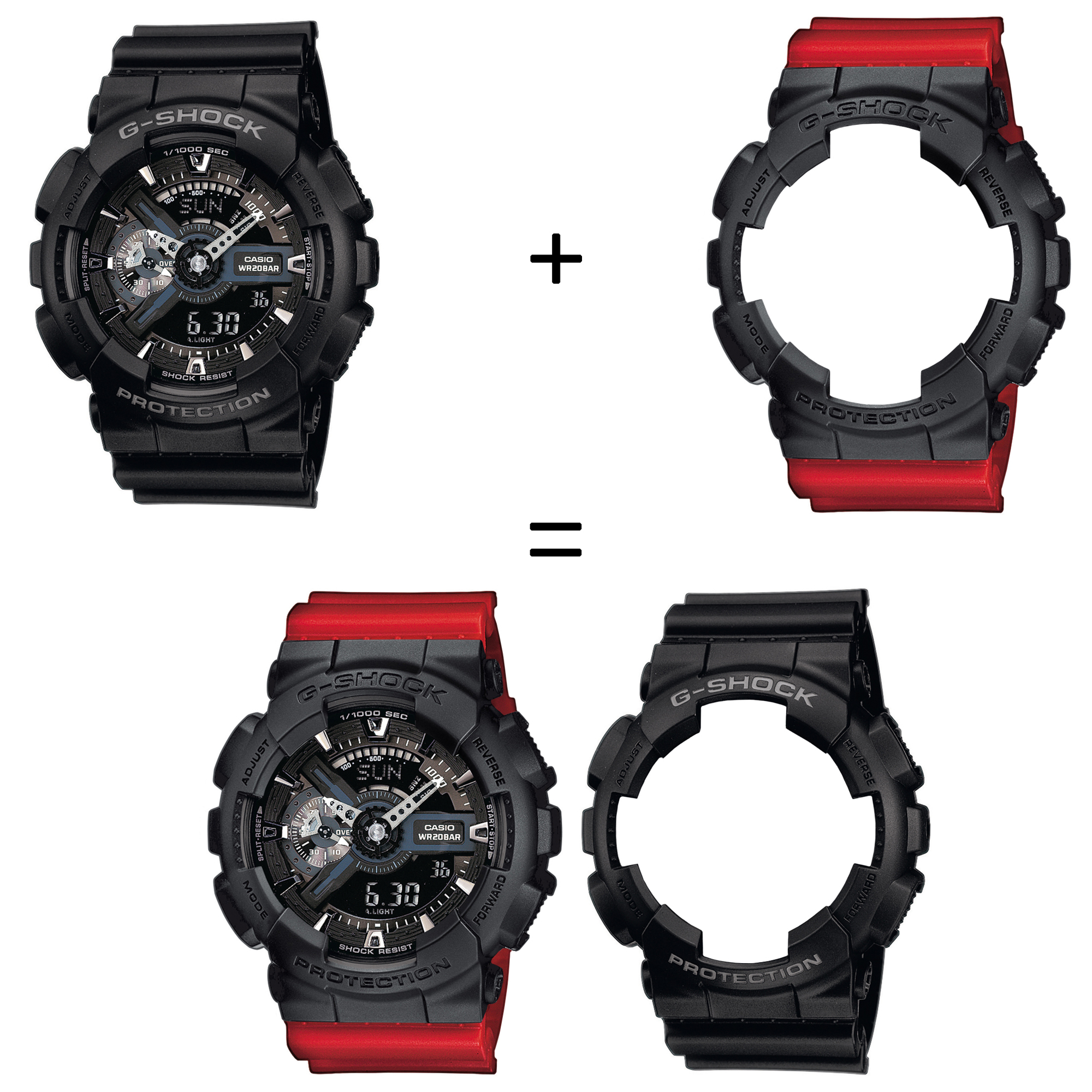 Casio SET GA-110-1BER + BEZEL 10358741 + PASEK 10395226 zegarek