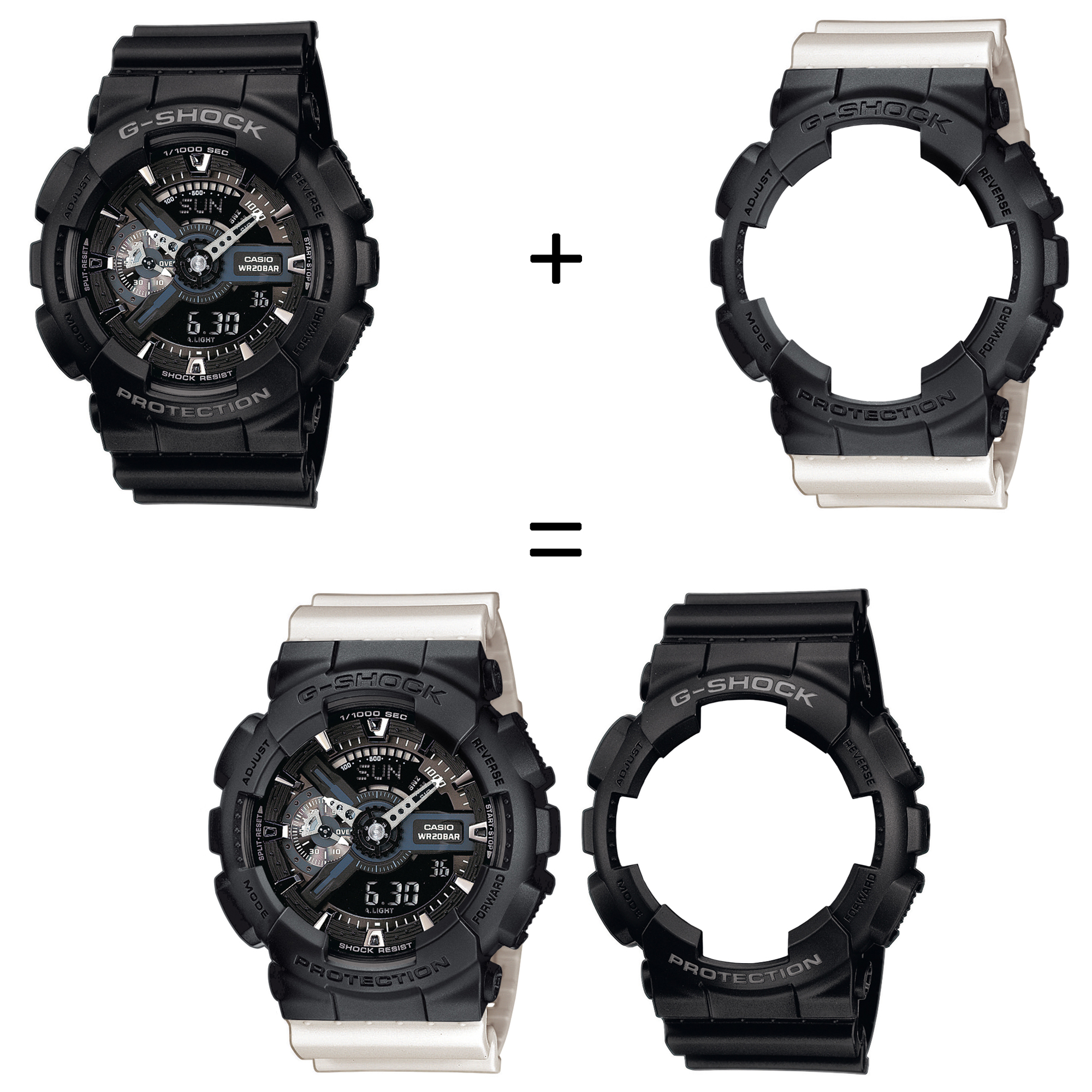 Casio SET GA-110-1BER + BEZEL 10358741 + PASEK 10395227 zegarek