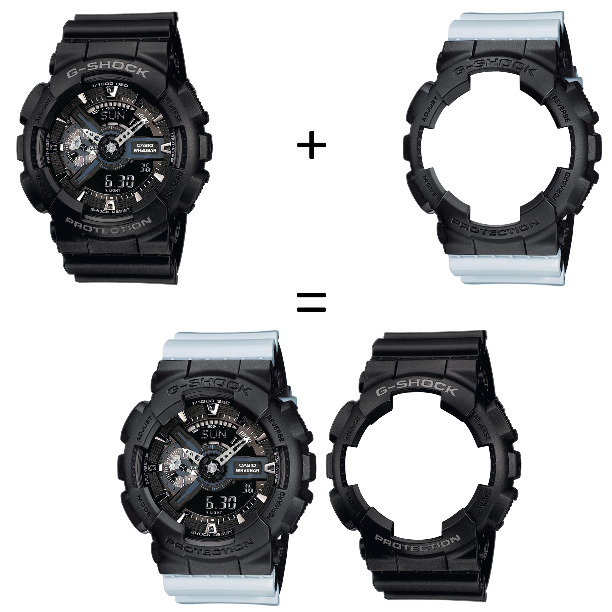 Casio SET GA-110-1BER + BEZEL 10358741 + PASEK 10527469 zegarek