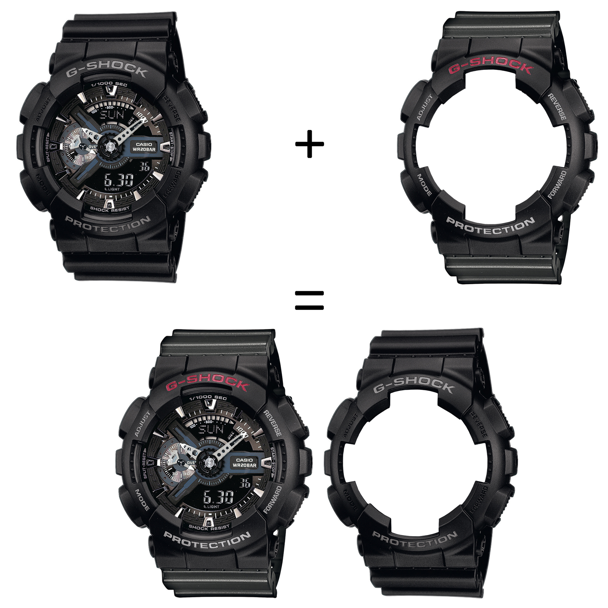 Casio SET GA-110-1BER + BEZEL 10378531 + PASEK 10467764 zegarek