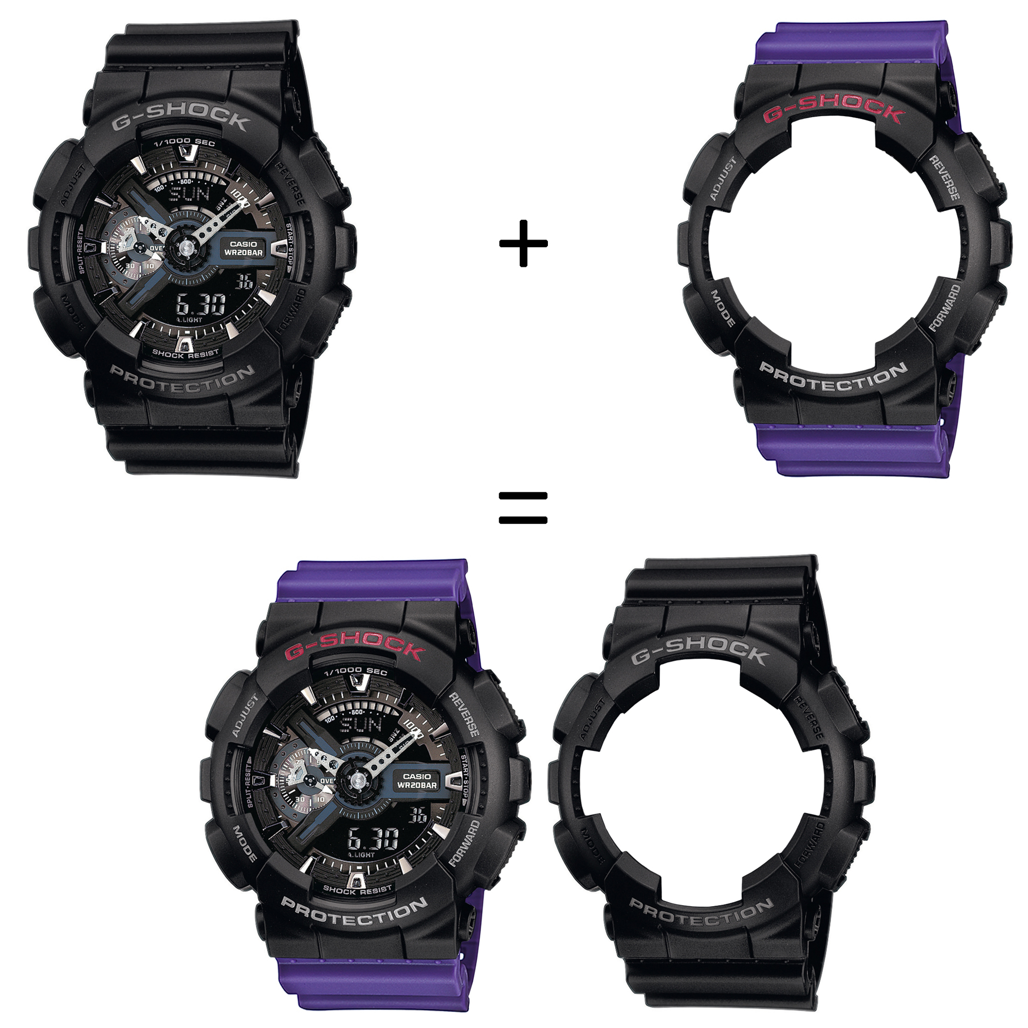 Casio SET GA-110-1BER + BEZEL 10378531 + PASEK 10498156 zegarek