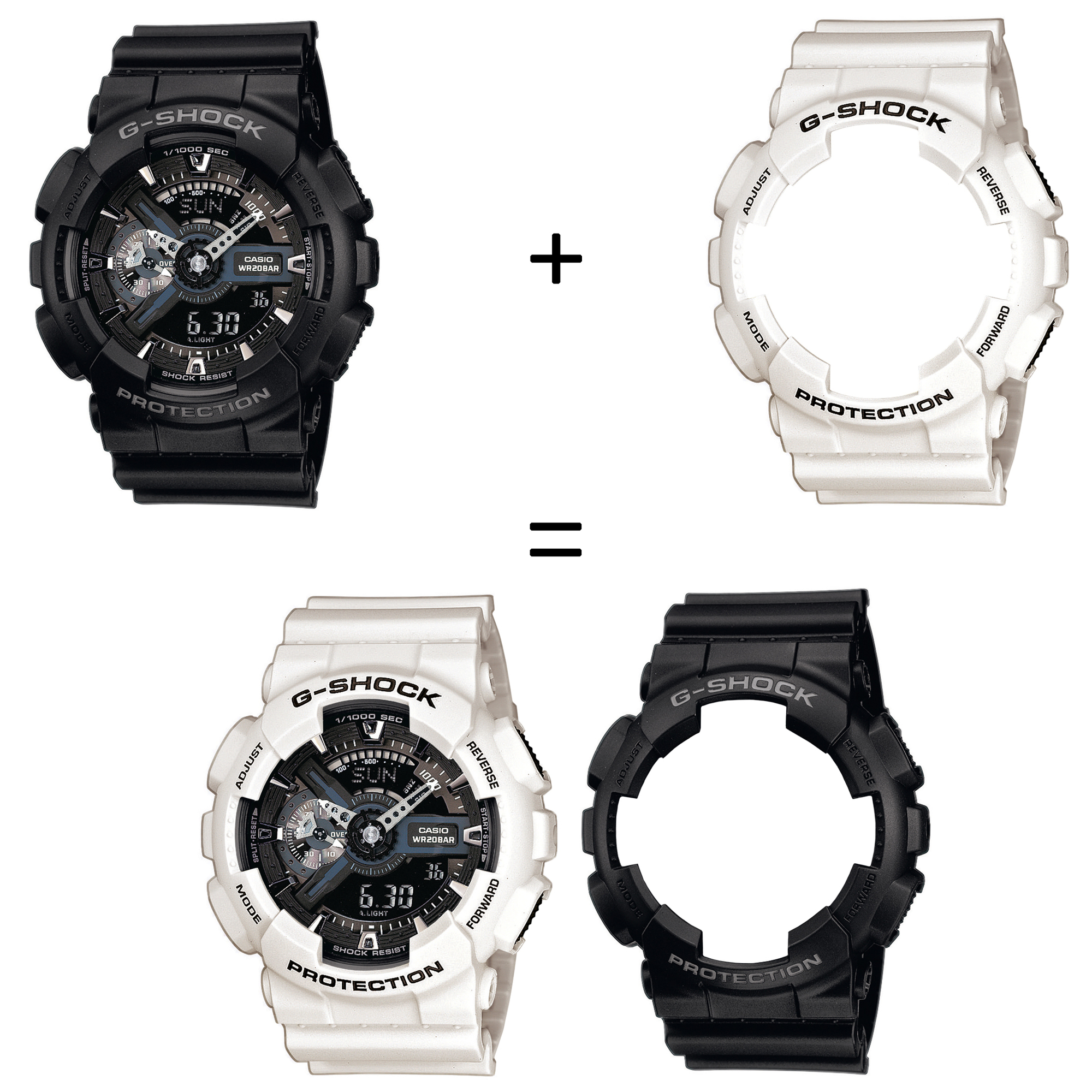 Casio SET GA-110-1BER + BEZEL 10395292 + PASEK 10395227 zegarek