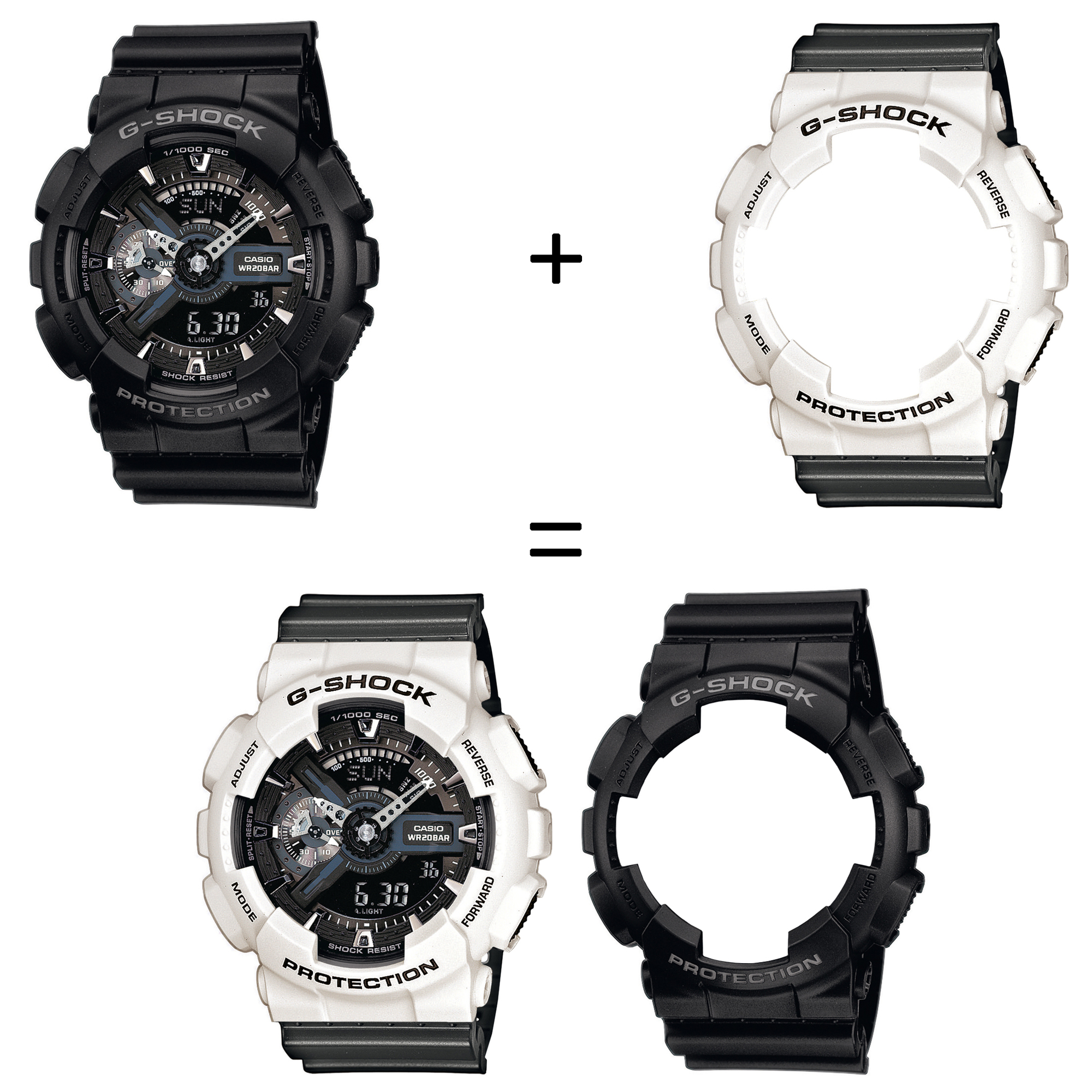 Casio SET GA-110-1BER + BEZEL 10395292 + PASEK 10467764 zegarek