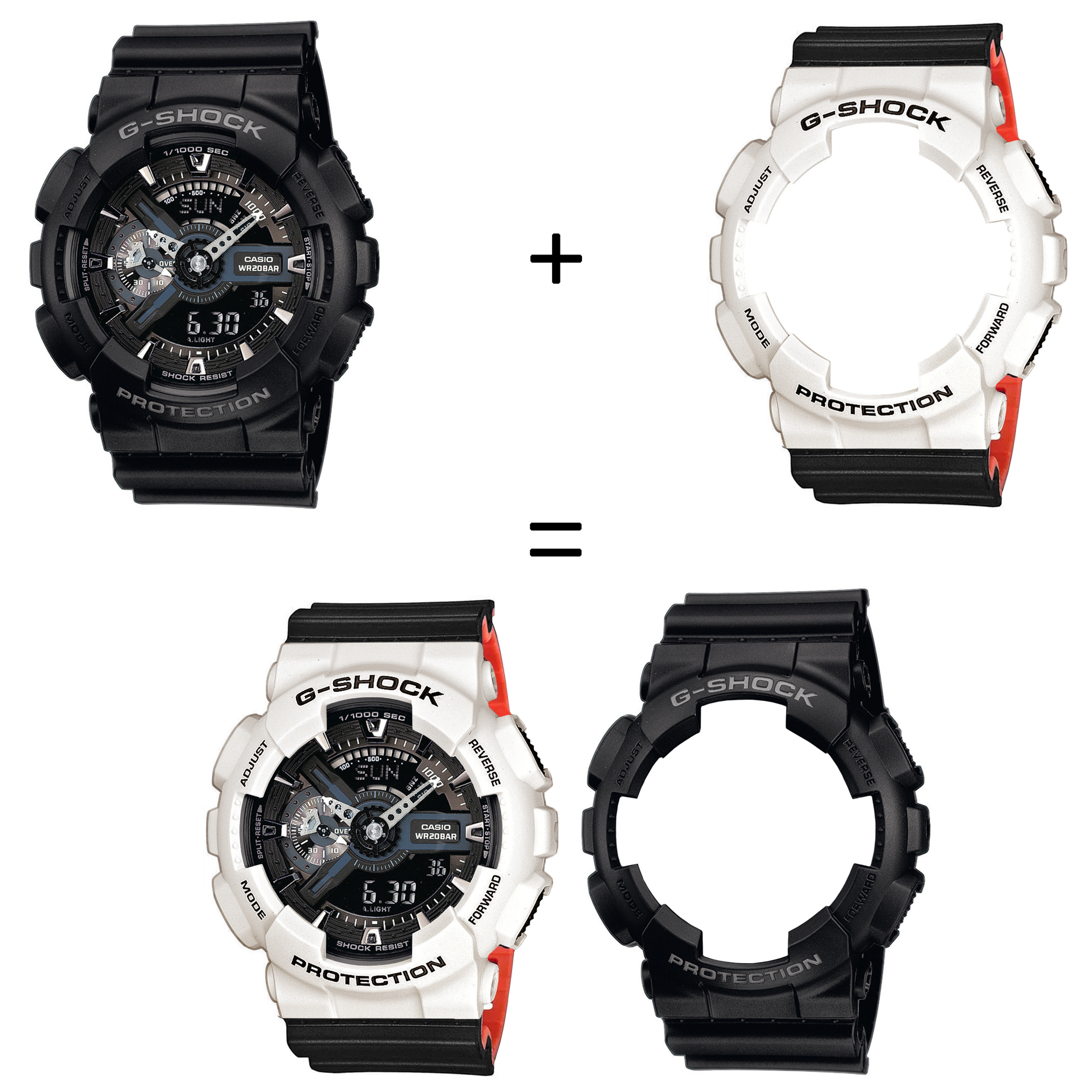 Casio SET GA-110-1BER + BEZEL 10395292 + PASEK 10577142 zegarek
