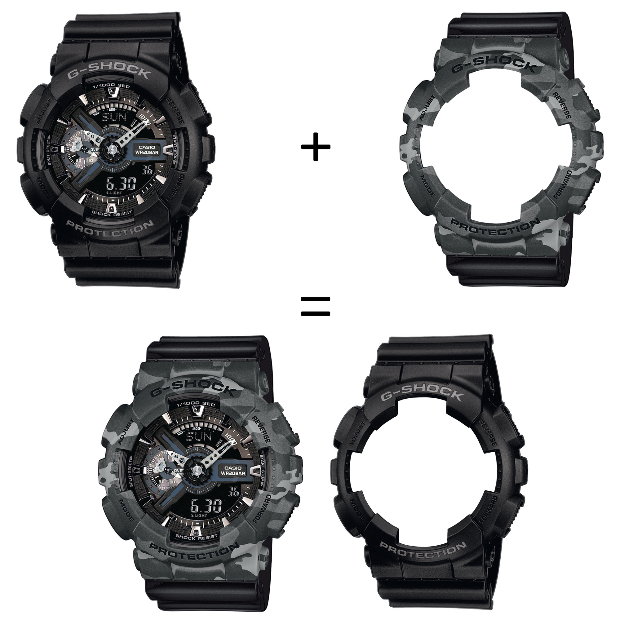 Casio SET GA-110-1BER + BEZEL 10507071 + PASEK 10347688 zegarek