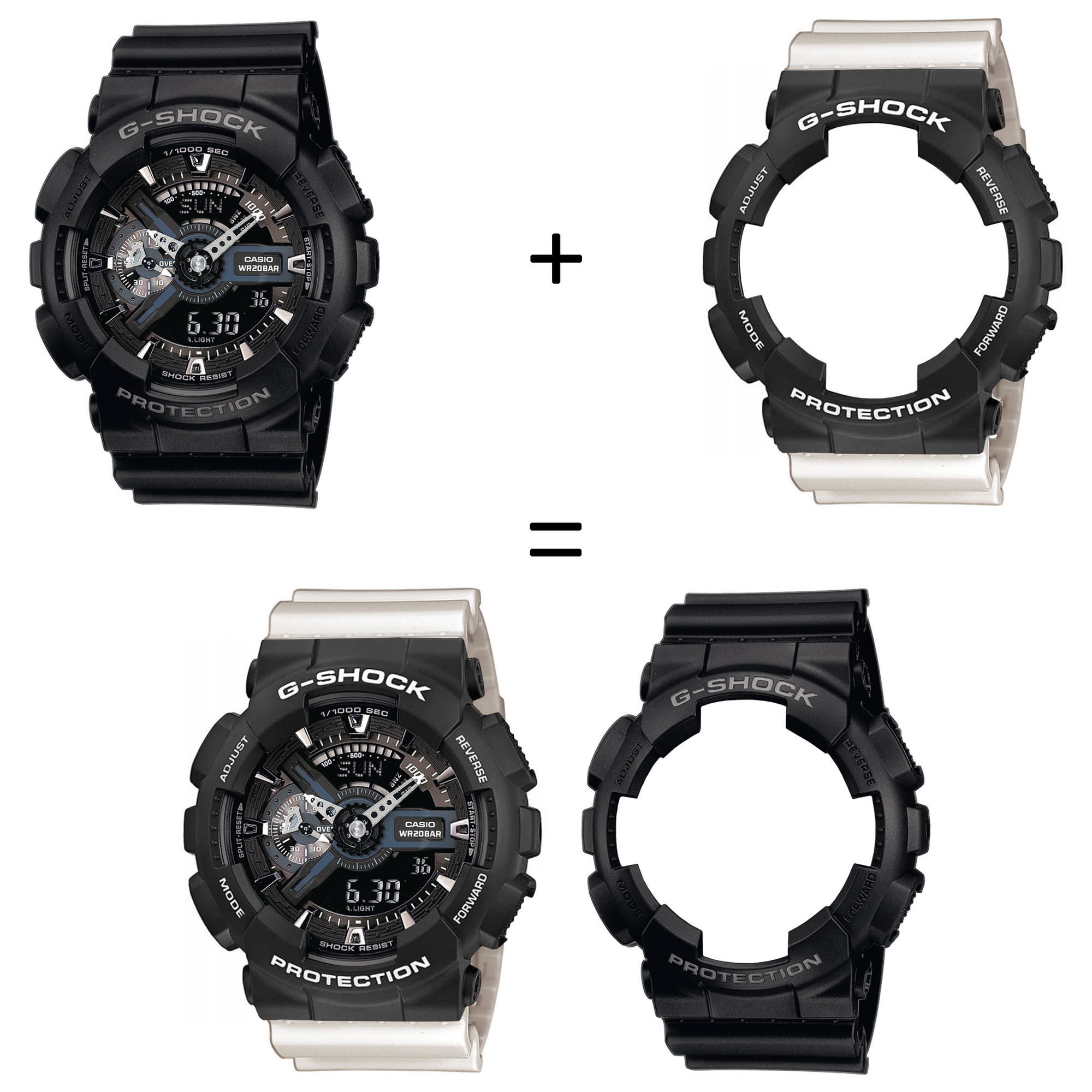 Casio SET GA-110-1BER + BEZEL 10508136 + PASEK 10395227 zegarek