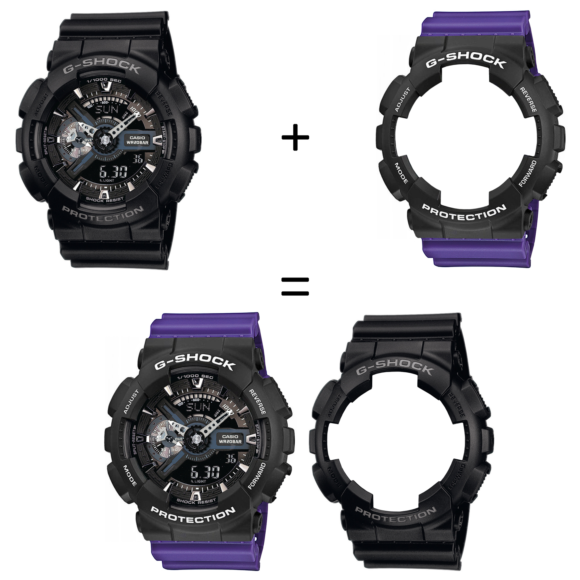 Casio SET GA-110-1BER + BEZEL 10508136 + PASEK 10498156 zegarek