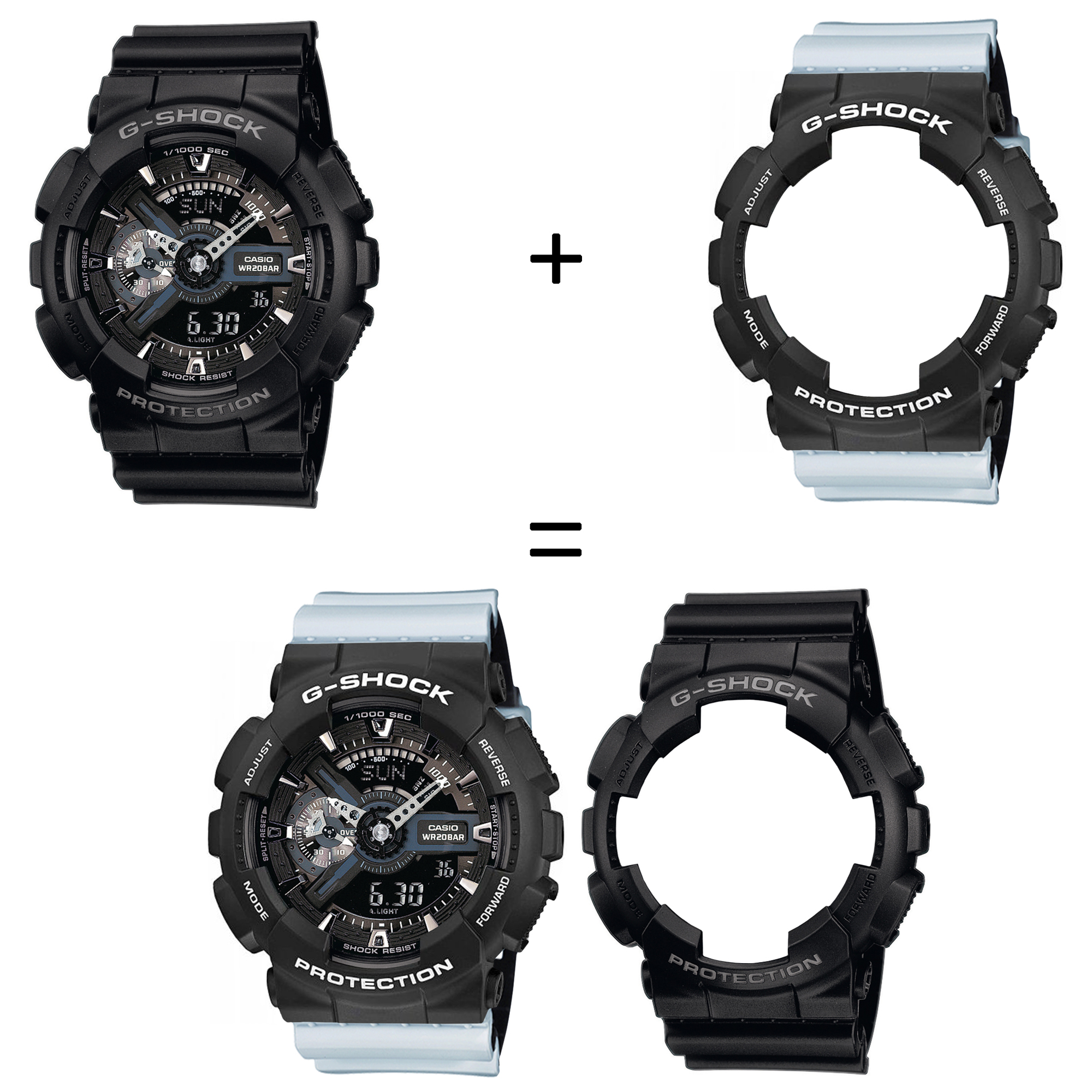 Casio SET GA-110-1BER + BEZEL 10508136 + PASEK 10527469 zegarek