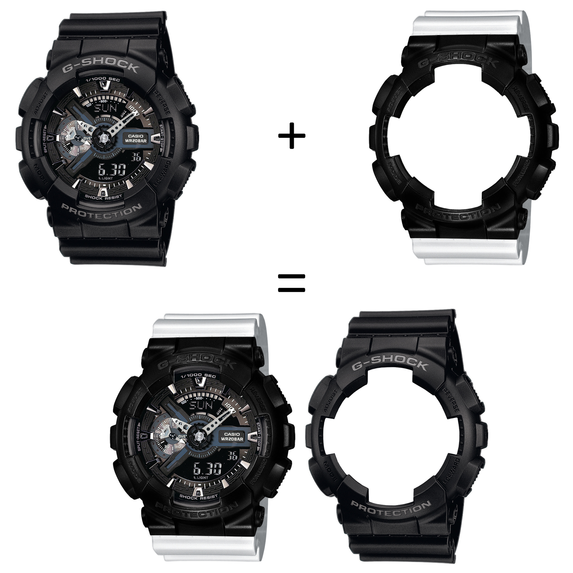 Casio SET GA-110-1BER + BEZEL 10523429 + PASEK 10347710 zegarek