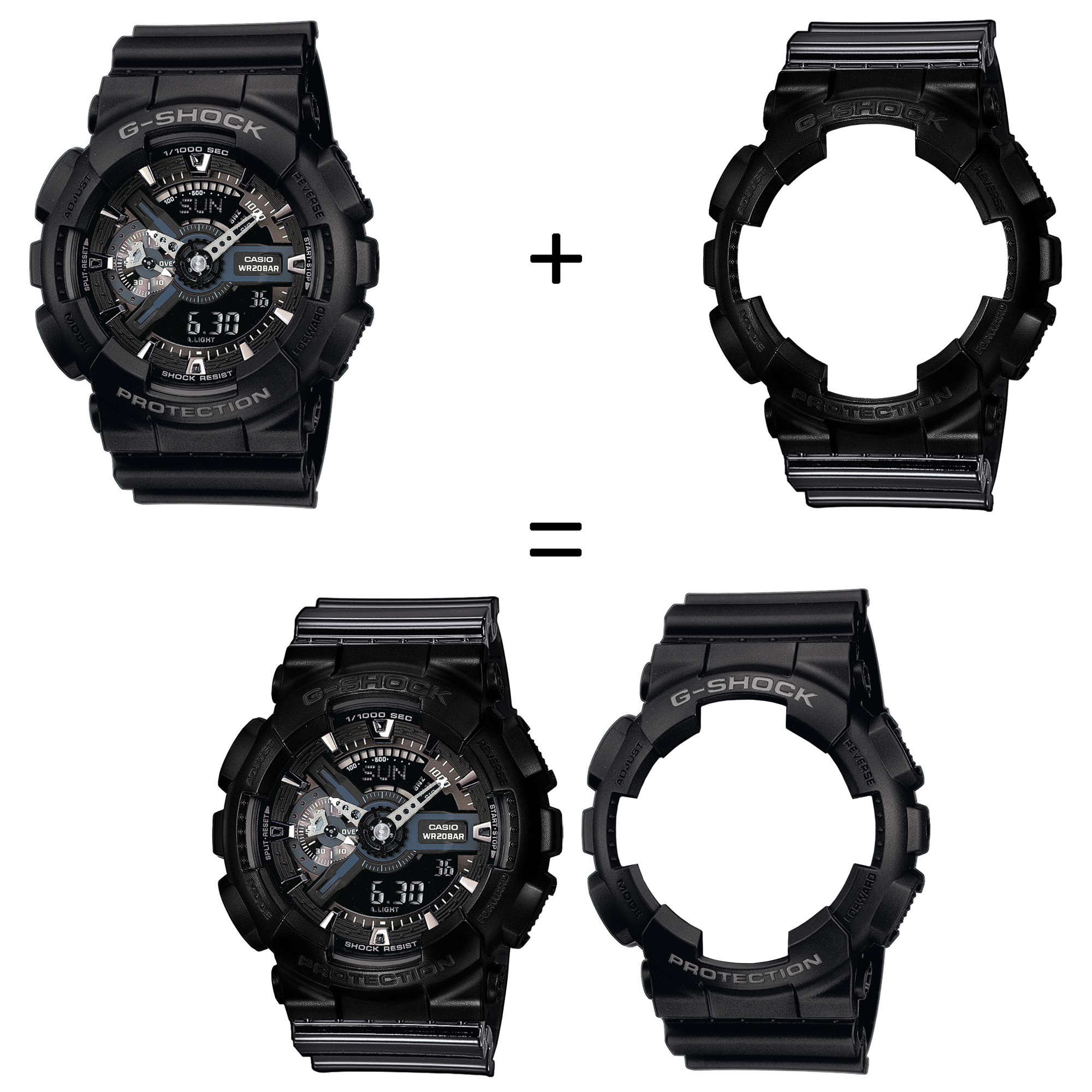 Casio SET GA-110-1BER + BEZEL 10523429 + PASEK 10378391 zegarek