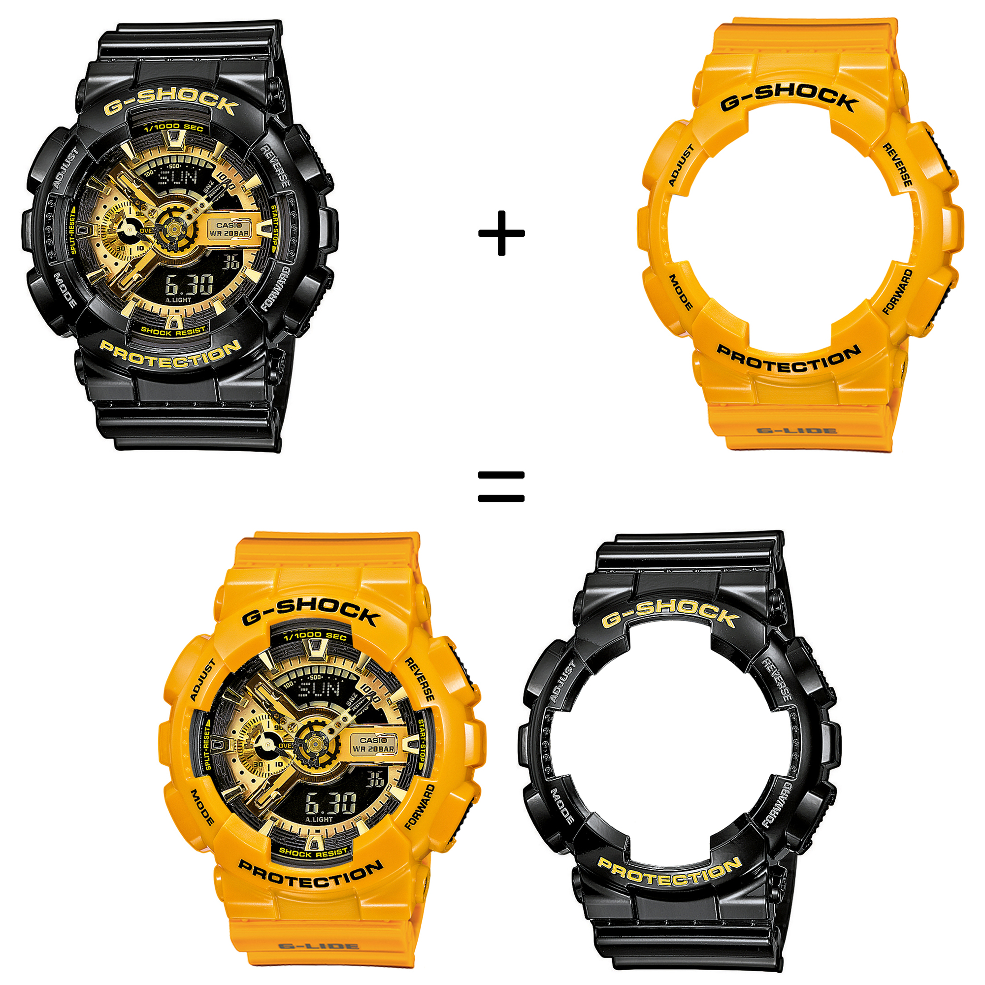 Casio SET GA-110GB-1AER + BEZEL 10347601 + PASEK 10457913 zegarek