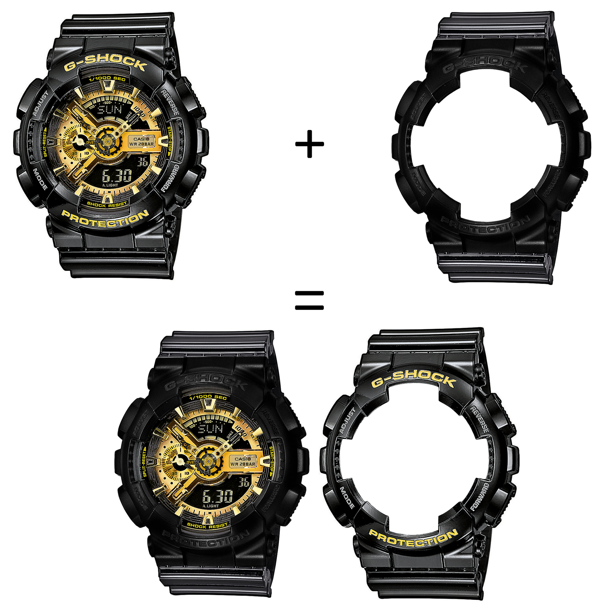Casio SET GA-110GB-1AER + BEZEL 10523429 + PASEK 10378391 zegarek