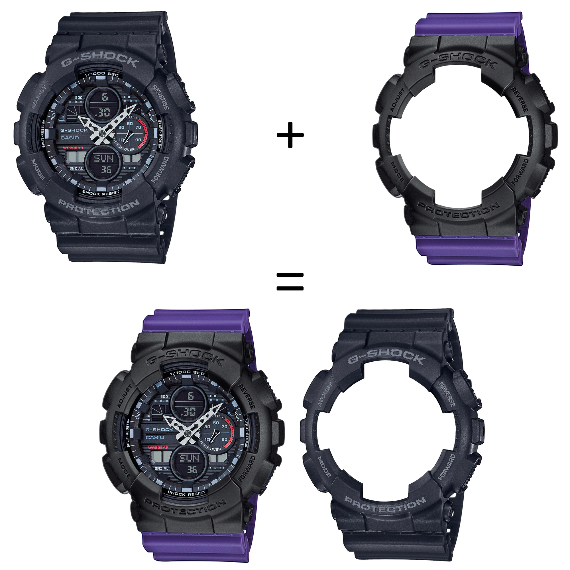 Casio SET GA-140-1A1ER + BEZEL 10358741 + PASEK 10498156 zegarek - miniatura 2