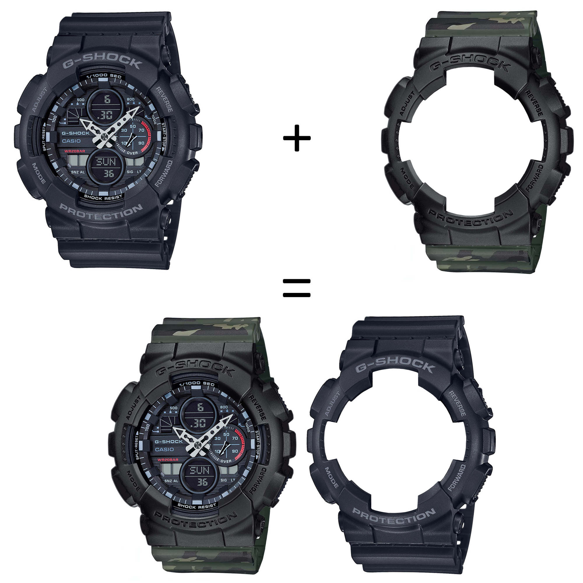 Casio SET GA-140-1A1ER + BEZEL 10358741 + PASEK 10561429 zegarek - miniatura 2