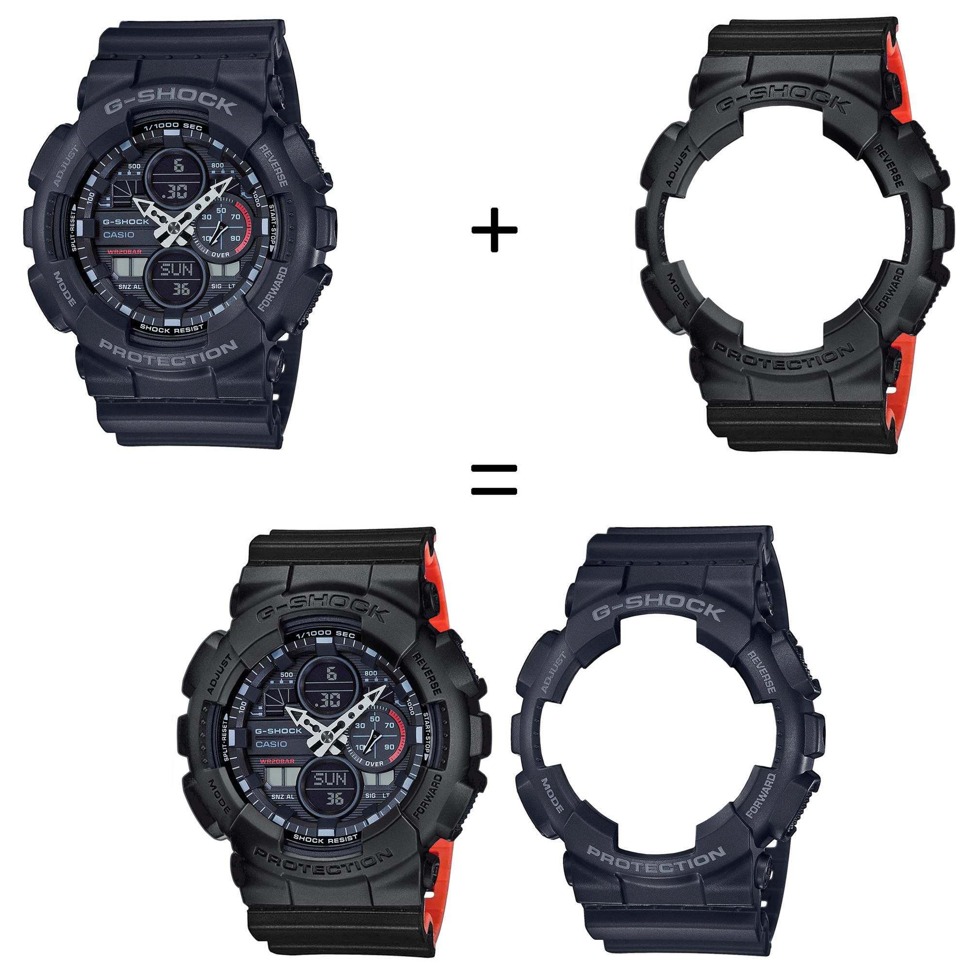 Casio SET GA-140-1A1ER + BEZEL 10358741 + PASEK 10577142 zegarek