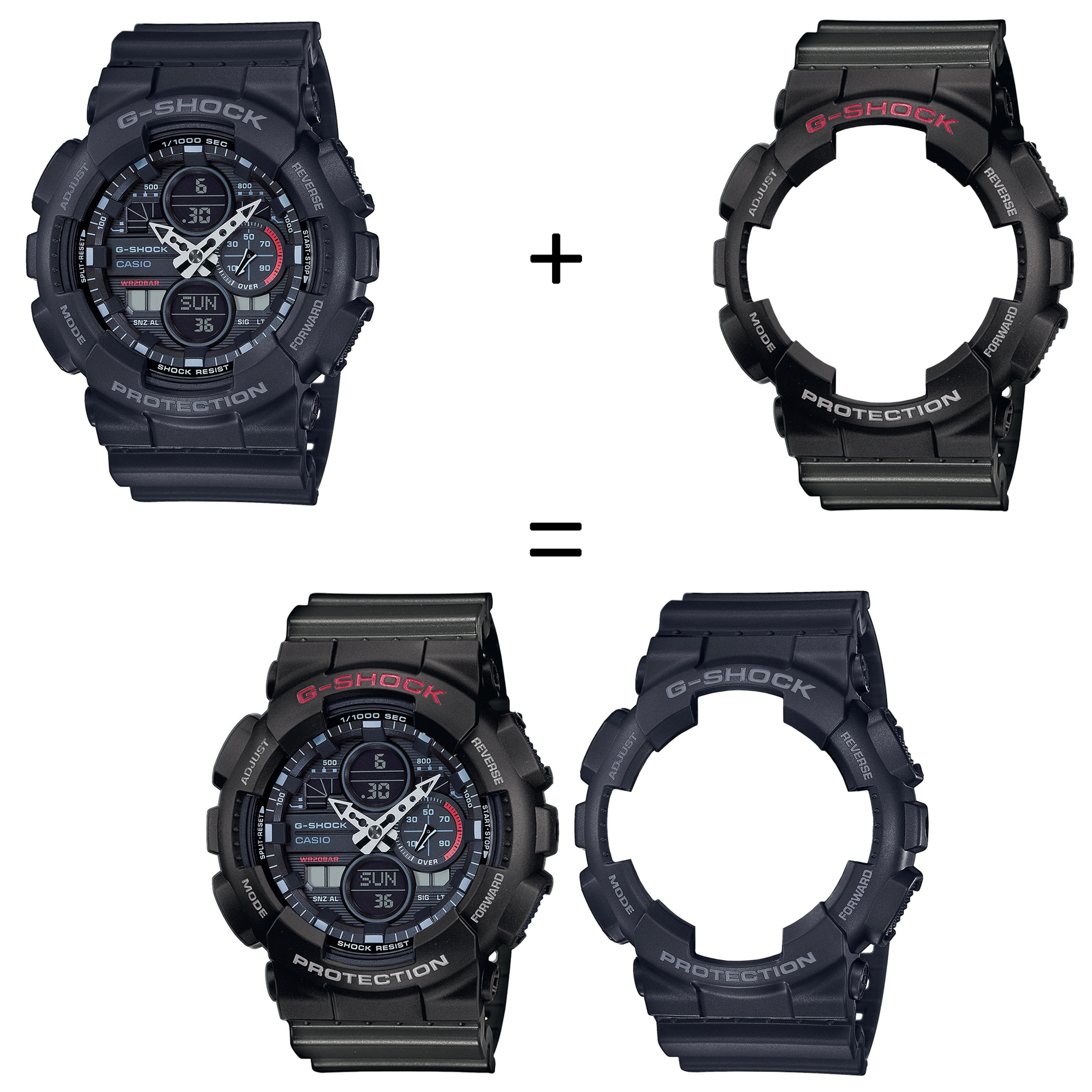 Casio SET GA-140-1A1ER + BEZEL 10378531 + PASEK 10467764 zegarek