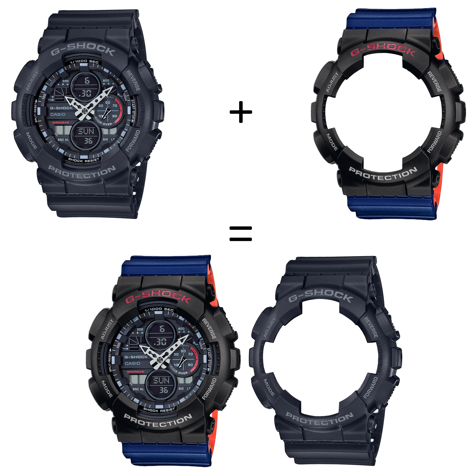 Casio SET GA-140-1A1ER + BEZEL 10378531 + PASEK 10527467 zegarek - miniatura 2