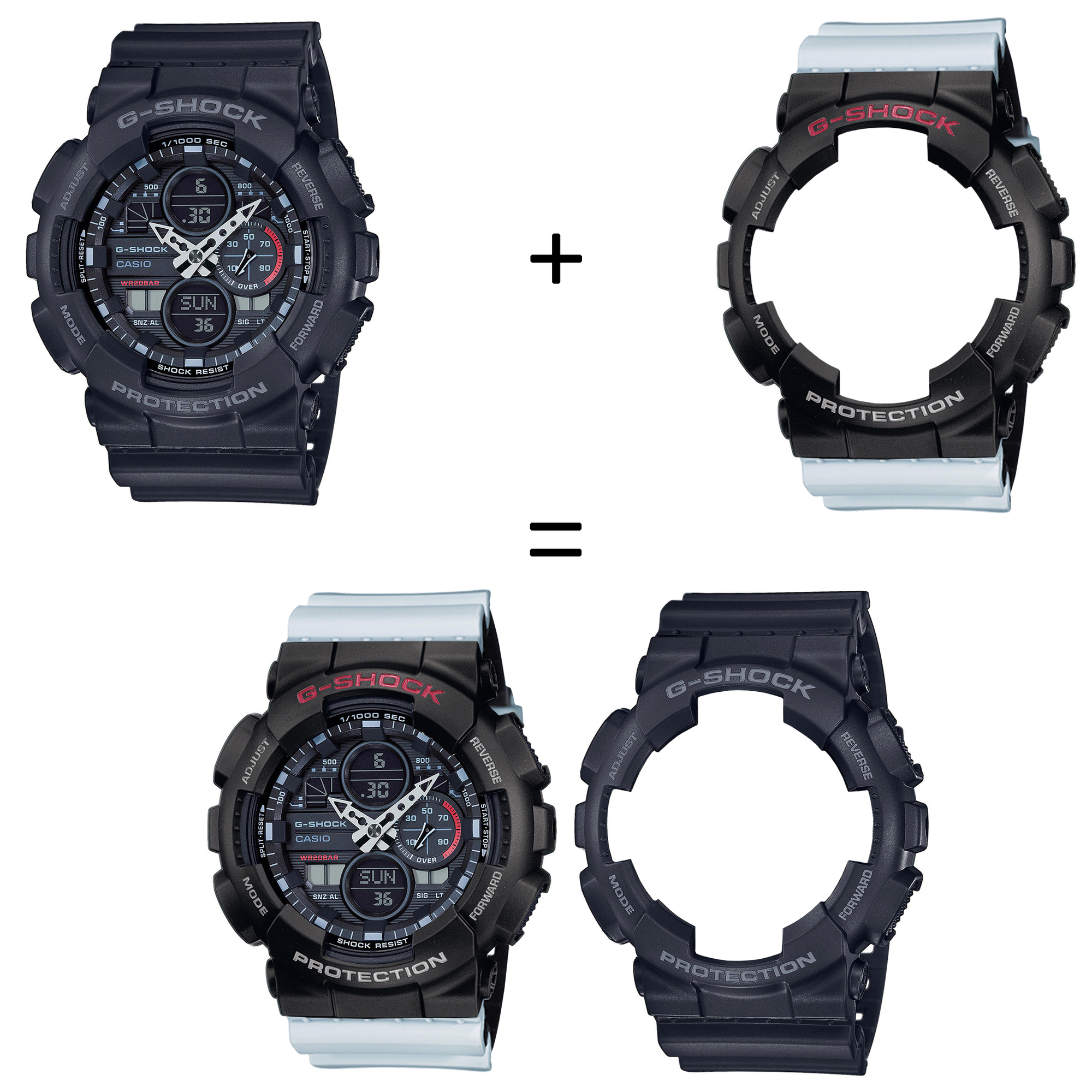 Casio SET GA-140-1A1ER + BEZEL 10378531 + PASEK 10527469 zegarek - miniatura 2