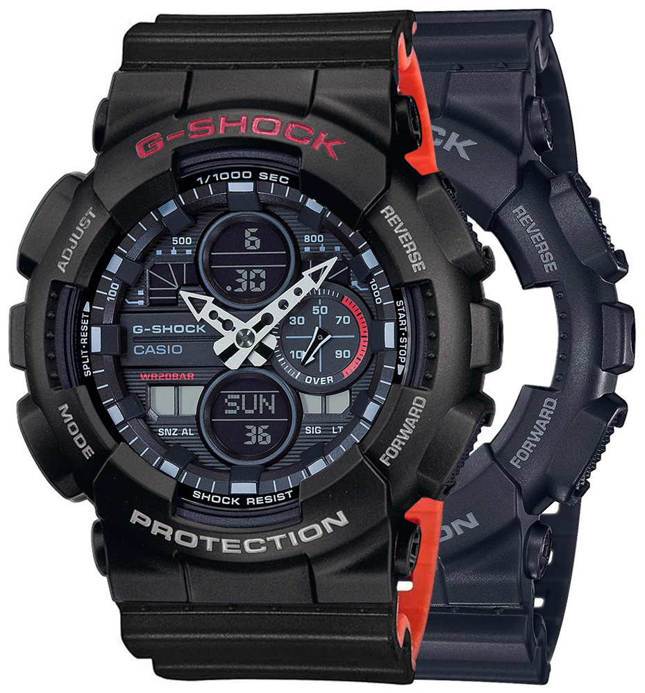  Casio G-SHOCK SET GA-140-1A1ER + BEZEL 10378531 + PASEK 10577142 