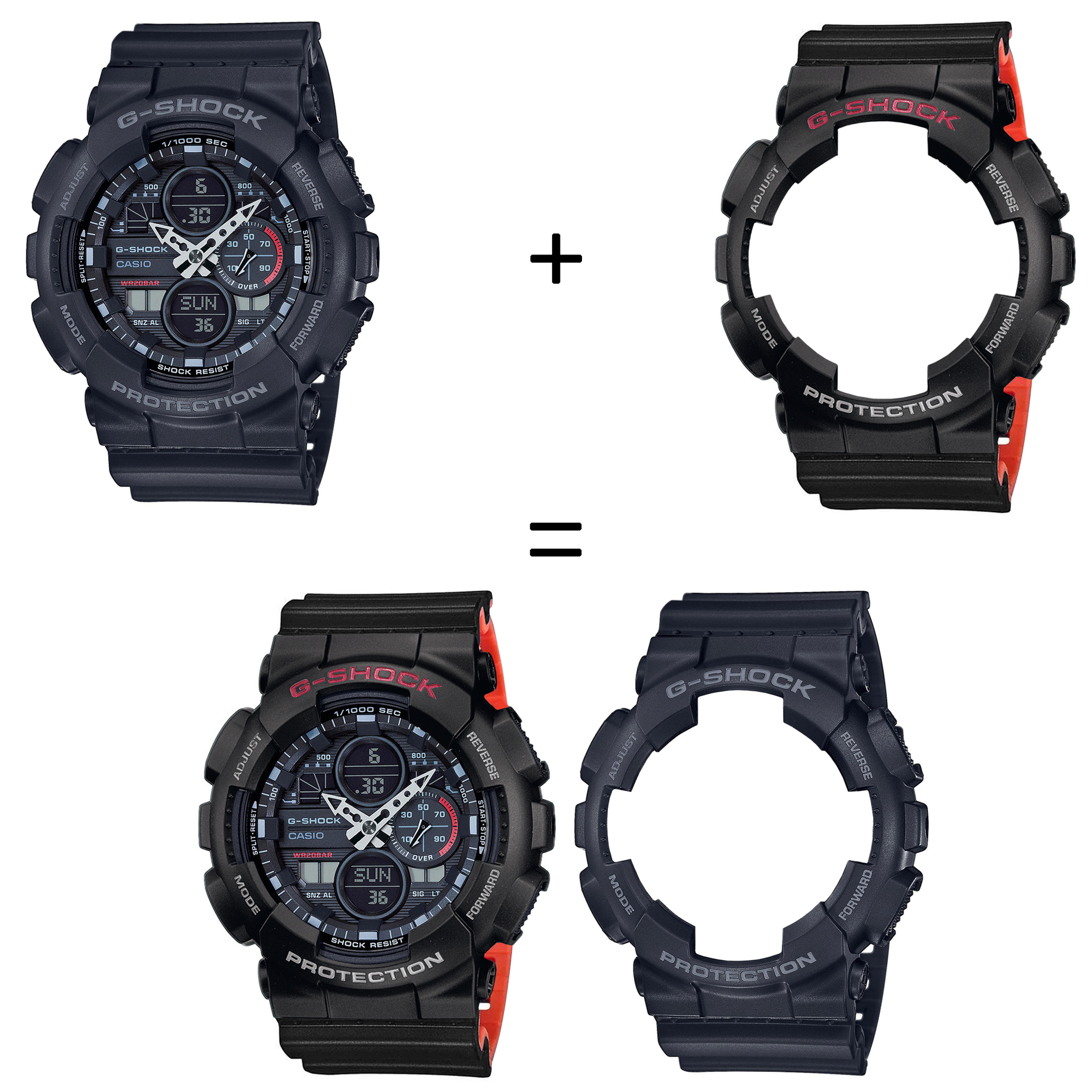 Casio SET GA-140-1A1ER + BEZEL 10378531 + PASEK 10577142 zegarek - miniatura 2
