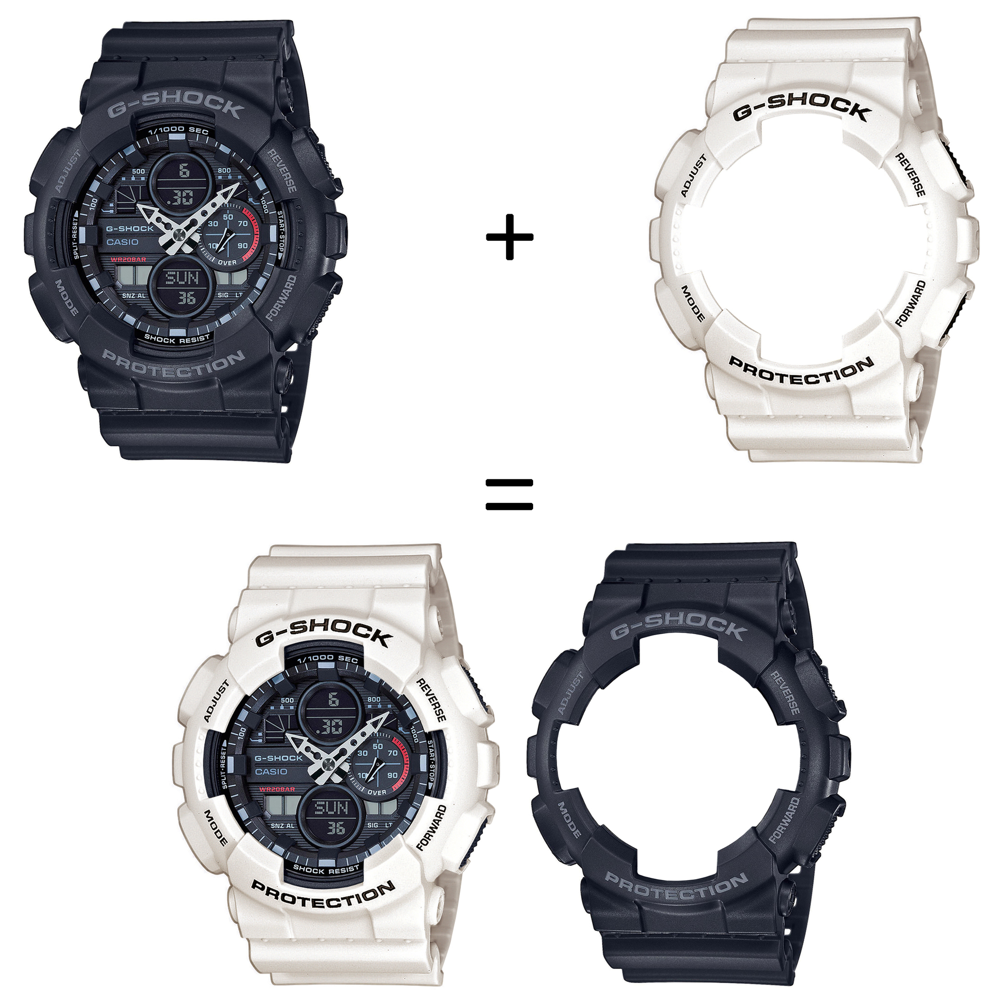 Casio SET GA-140-1A1ER + BEZEL 10395292 + PASEK 10395227 zegarek