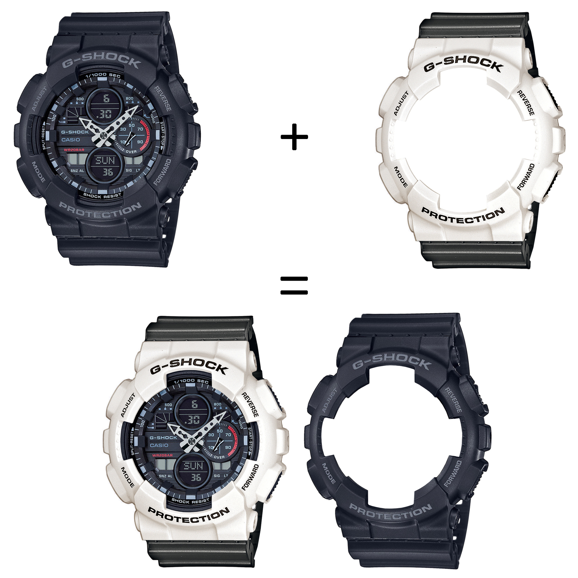 Casio SET GA-140-1A1ER + BEZEL 10395292 + PASEK 10467764 zegarek