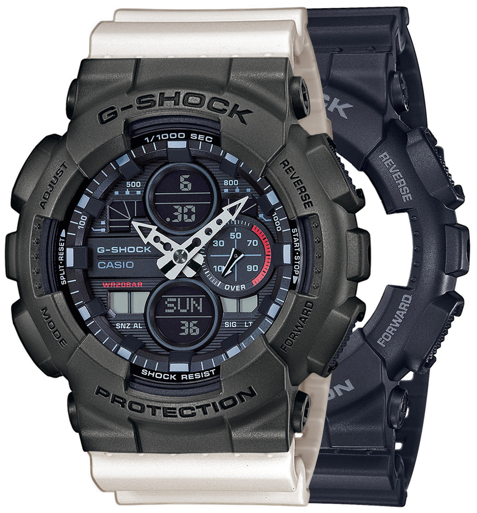  Casio G-SHOCK SET GA-140-1A1ER + BEZEL 10467795 + PASEK 10395227 