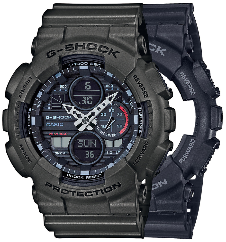  Casio G-SHOCK SET GA-140-1A1ER + BEZEL 10467795 + PASEK 10467764 