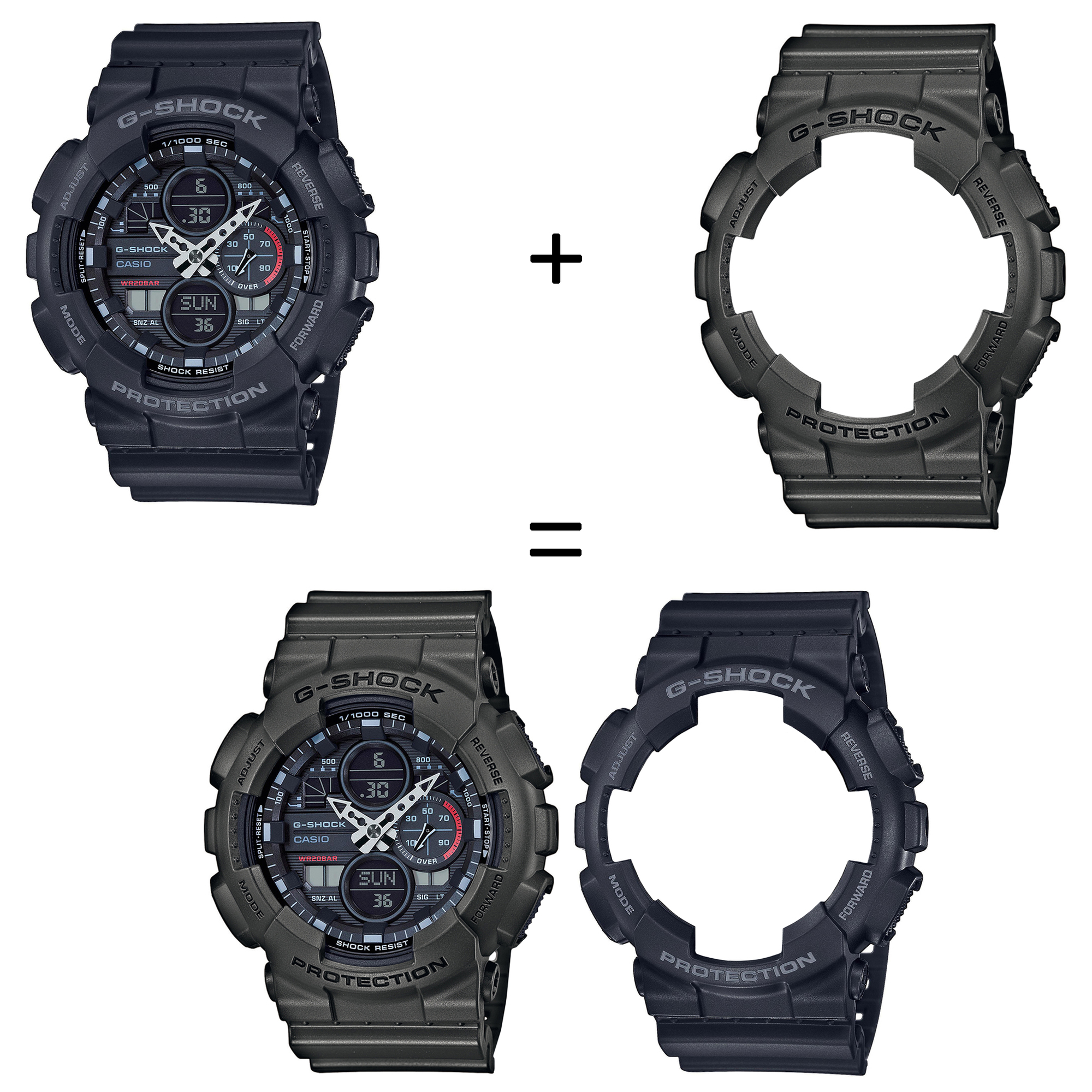 Casio SET GA-140-1A1ER + BEZEL 10467795 + PASEK 10467764 zegarek - miniatura 2