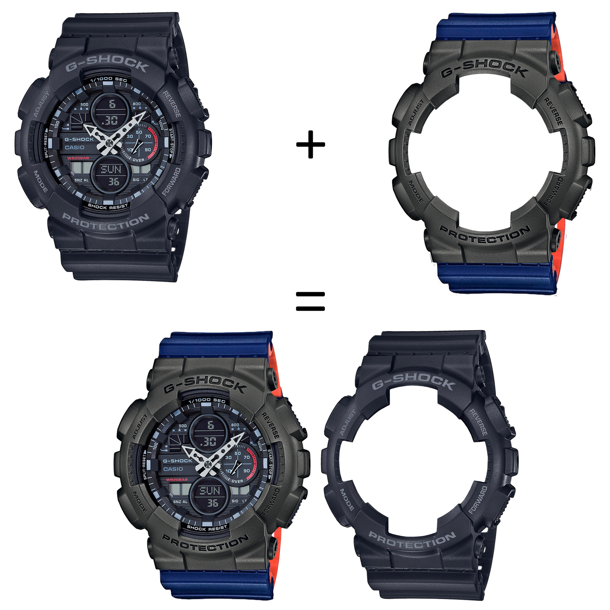 Casio SET GA-140-1A1ER + BEZEL 10467795 + PASEK 10527467 zegarek - miniatura 2