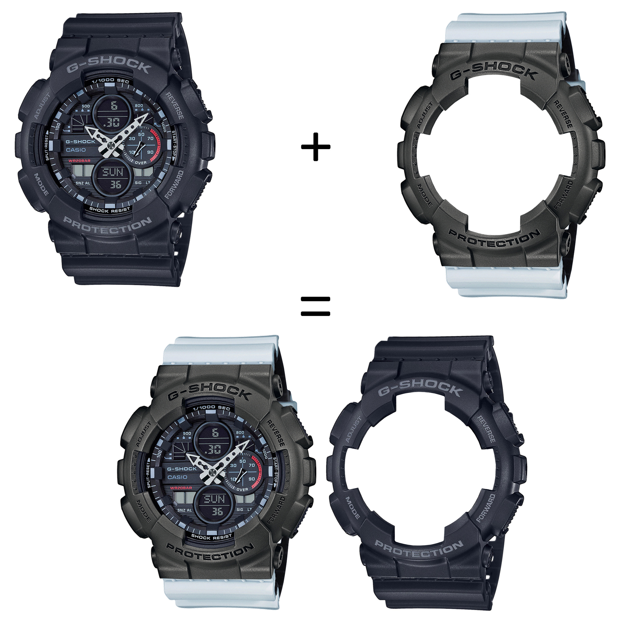 Casio SET GA-140-1A1ER + BEZEL 10467795 + PASEK 10527469 zegarek - miniatura 2