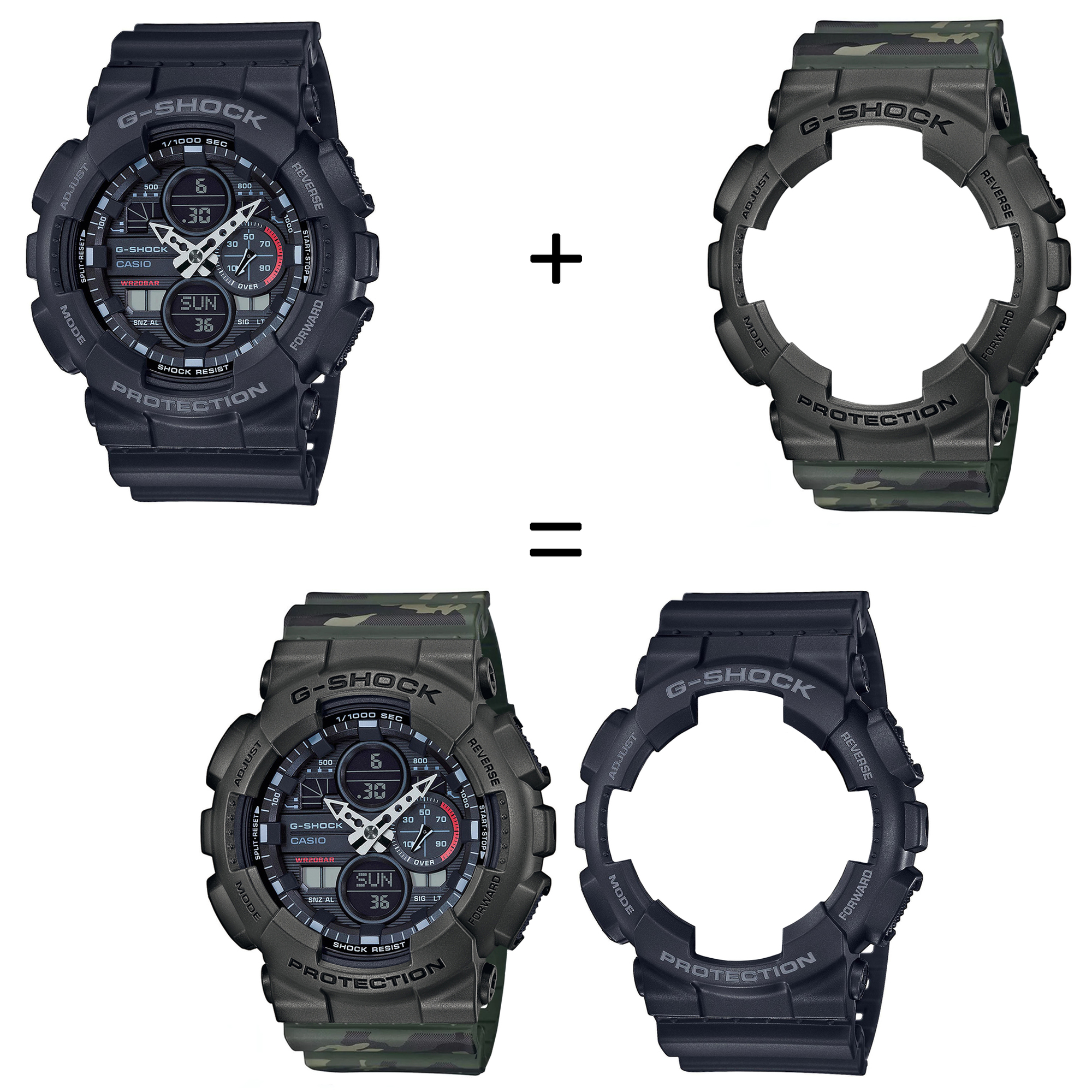 Casio SET GA-140-1A1ER + BEZEL 10467795 + PASEK 10561429 zegarek - miniatura 2