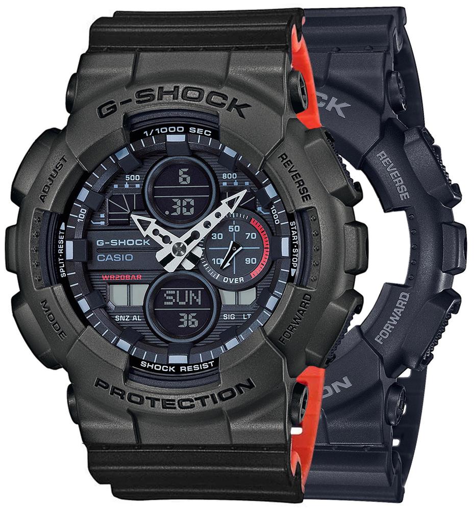  Casio G-SHOCK SET GA-140-1A1ER + BEZEL 10467795 + PASEK 10577142 
