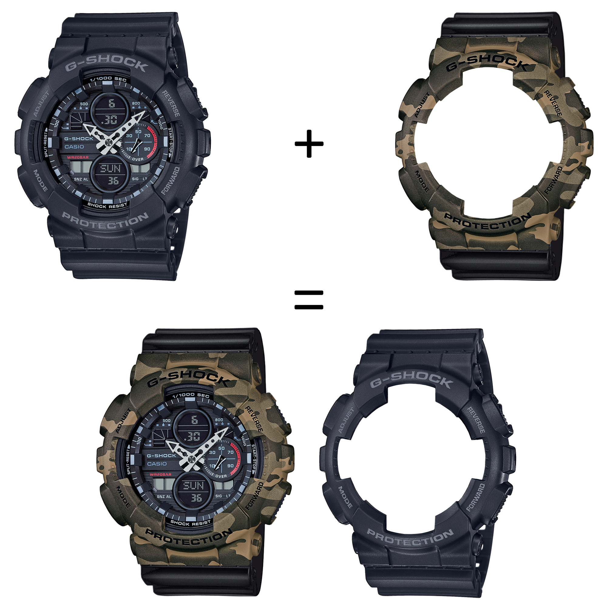 Casio SET GA-140-1A1ER + BEZEL 10507070 + PASEK 10347688 zegarek